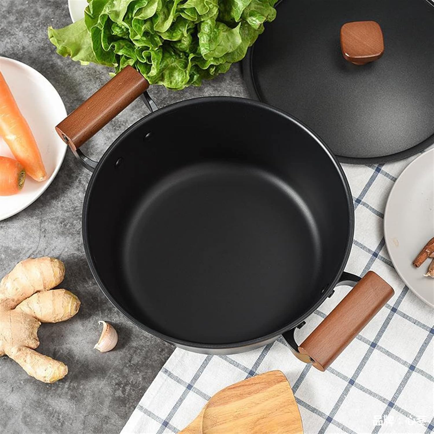 NTK Cast Iron Stockpot Dual Function Pot for Soups Stews More