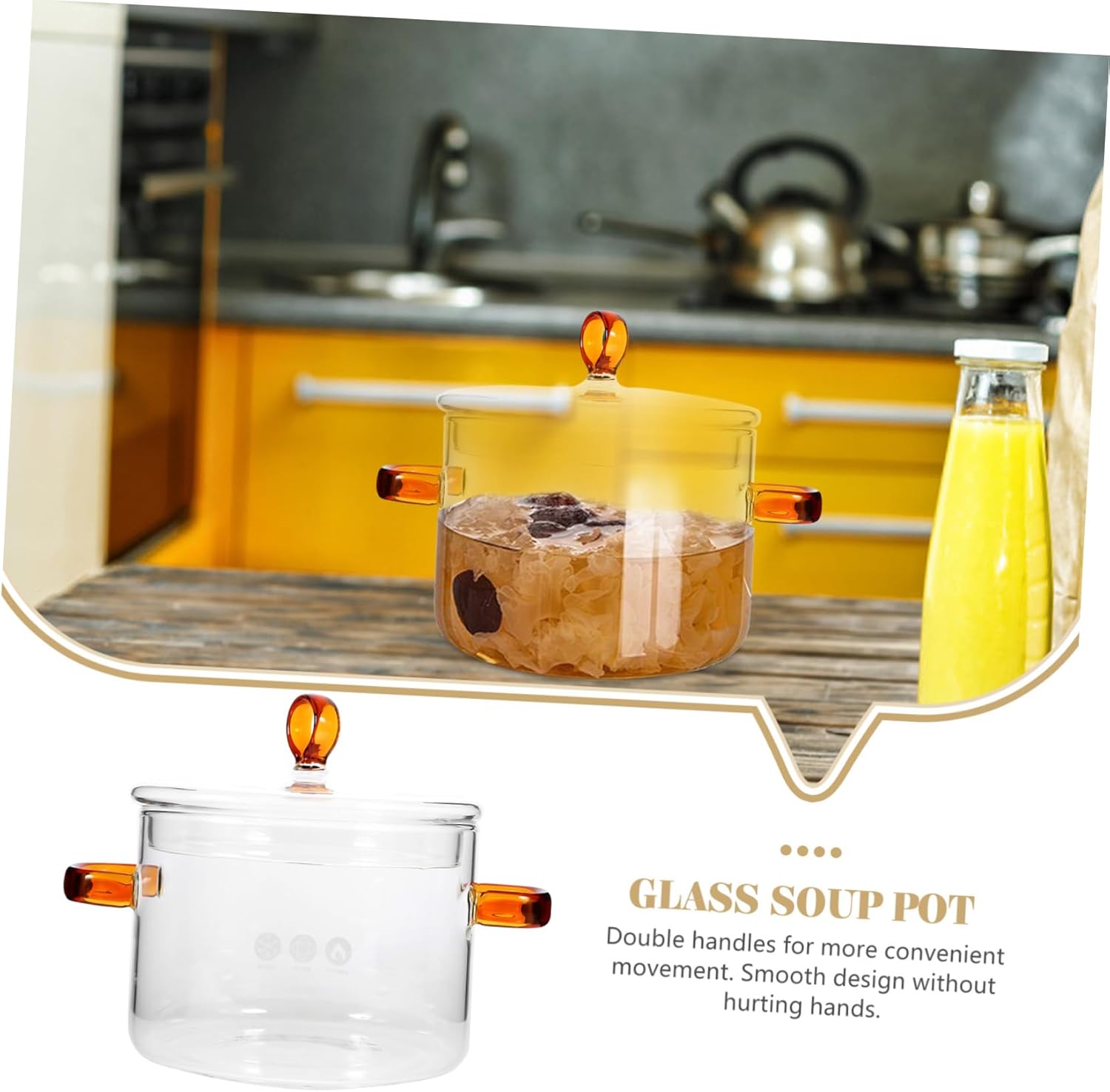 High-Quality Glass Stockpot for Perfect Simmering - Durable Heat-Resistant Kitchen Essential