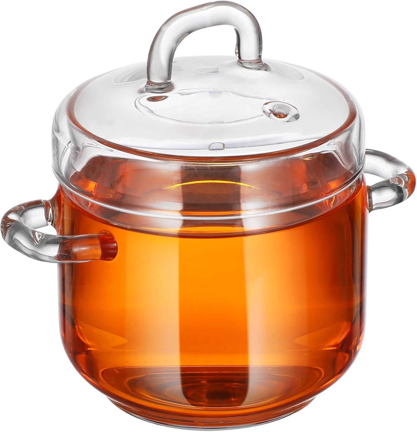 SHERCHPRY Clear Glass Stockpot with Lid for Home and Kitchen Use