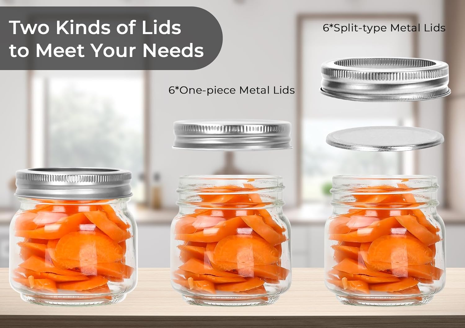 Mini Mason Jars with Labels 6-Pack