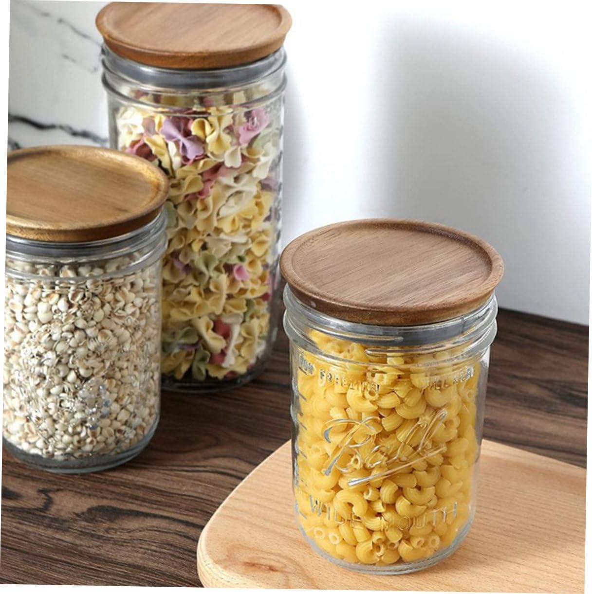 2pcs Wooden Mason Jar Lids with Silicone Seal