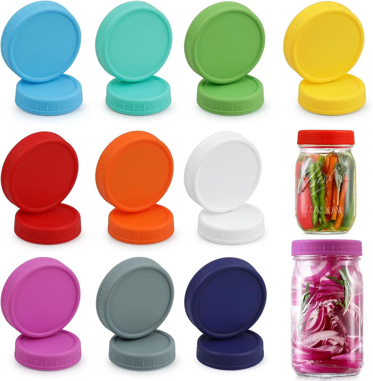 AOZITA 20-Piece Mason Jar Lids - Wide Regular Mouth Canning Kitchen Storage