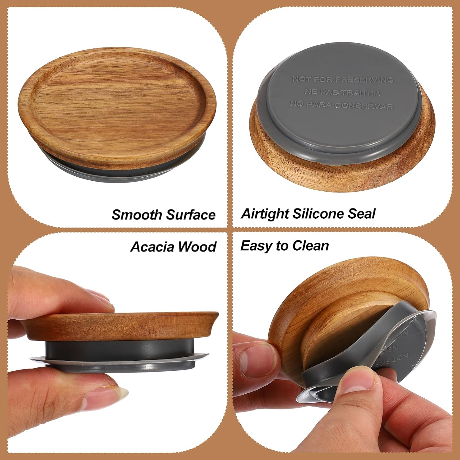 PATIKIL 24PCS Regular Mouth Mason Jar Lids with Airtight Silicone Seal