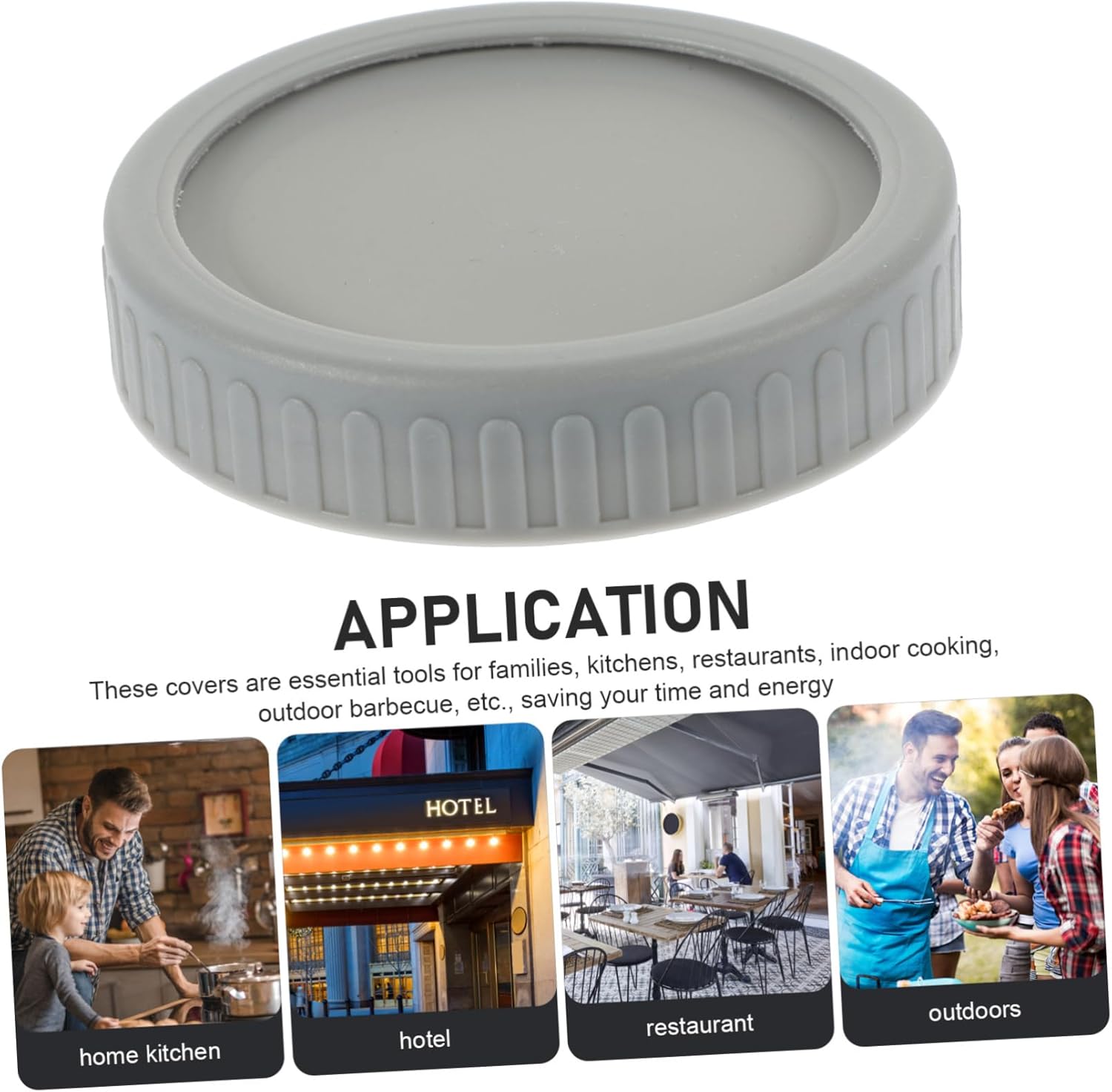 SECFOU 5-Piece Wide Mouth Mason Jar Lids Set