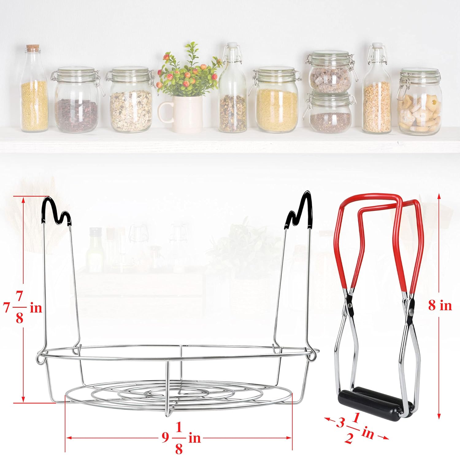 12-inch Stainless Steel Canning Rack Holds 7 Pints or 6 Quarts
