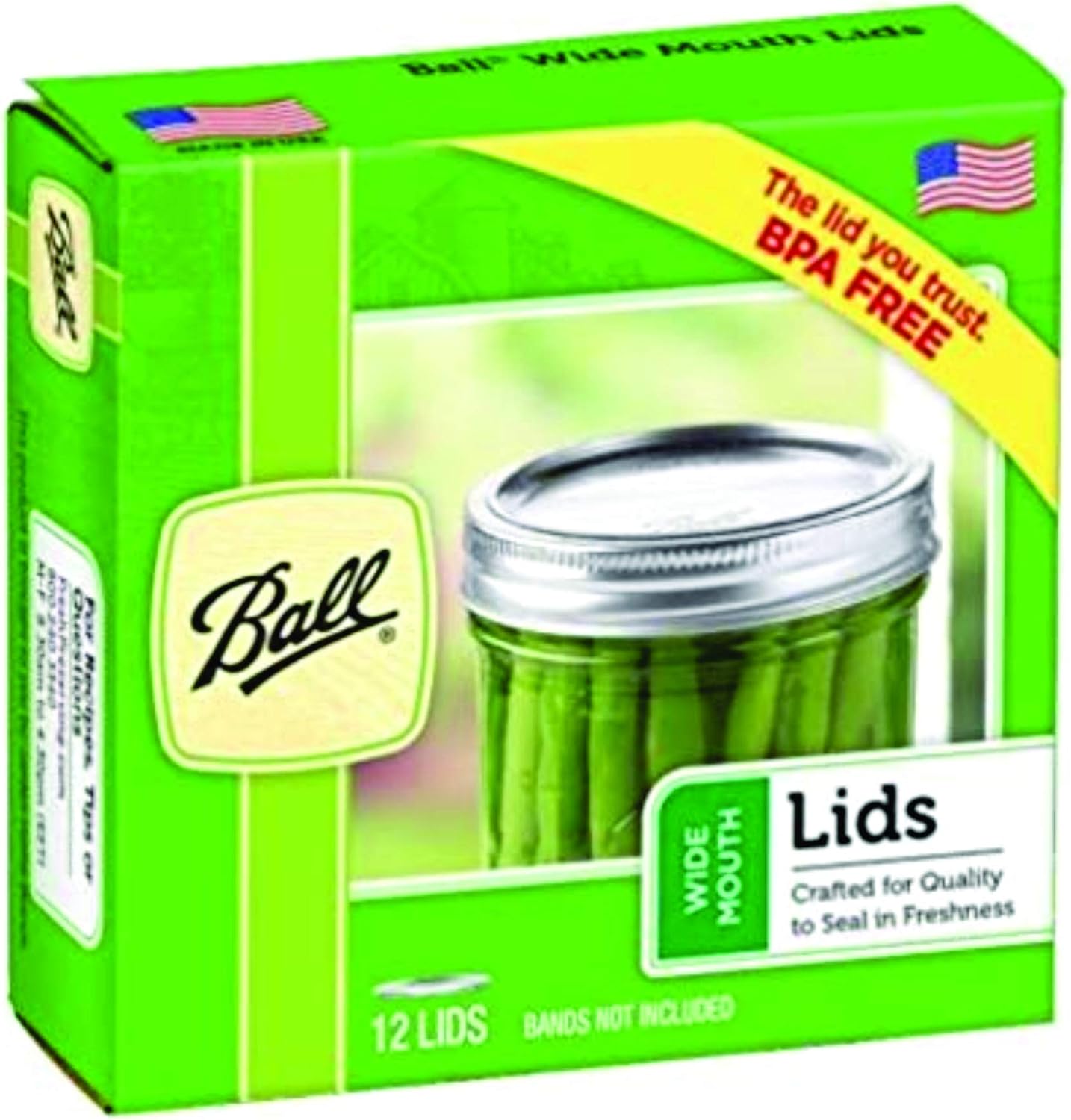 Ball Glass Jars Wide Mouth Lids 12-Piece Set