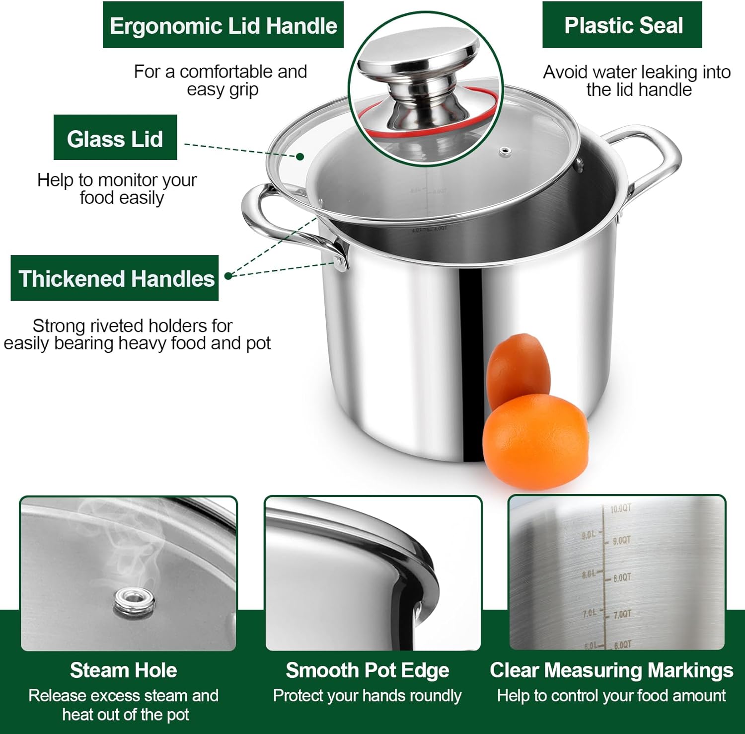 PP Chef 10 Quart Stock Pot