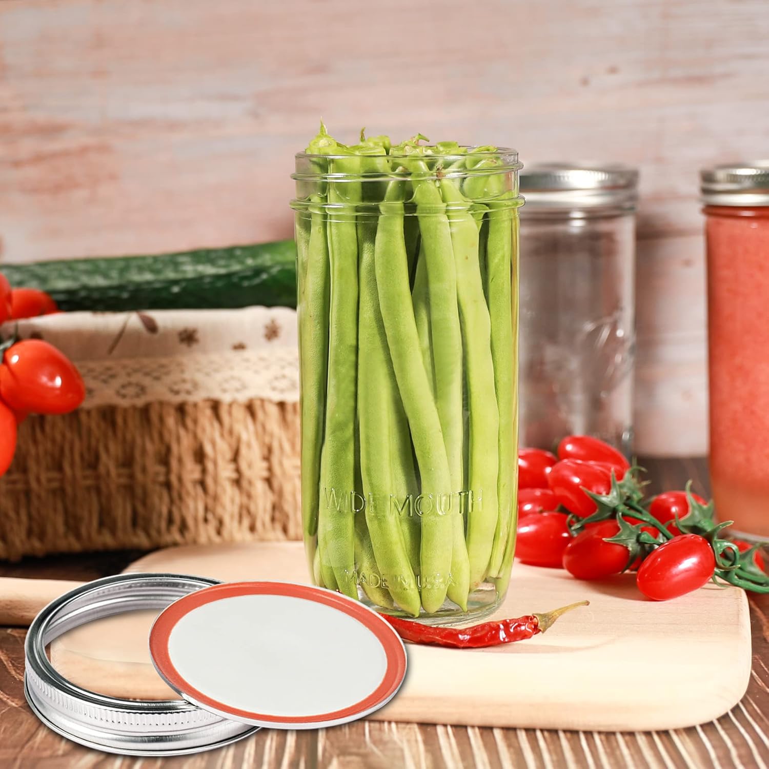 Wide Mouth Mason Jars for Canning Preserving