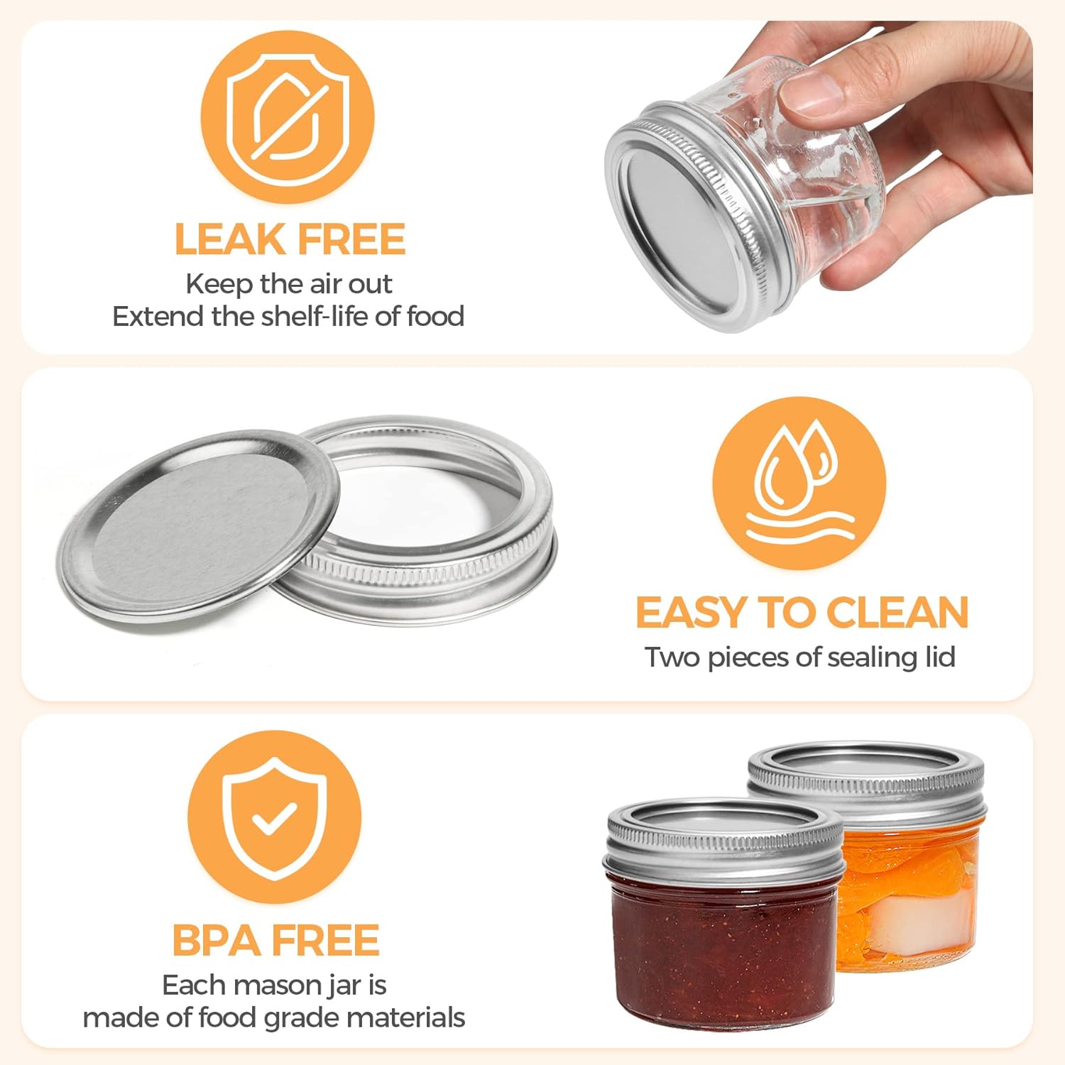 Vivid Jar with Sealed Lids for Canning DIY Projects