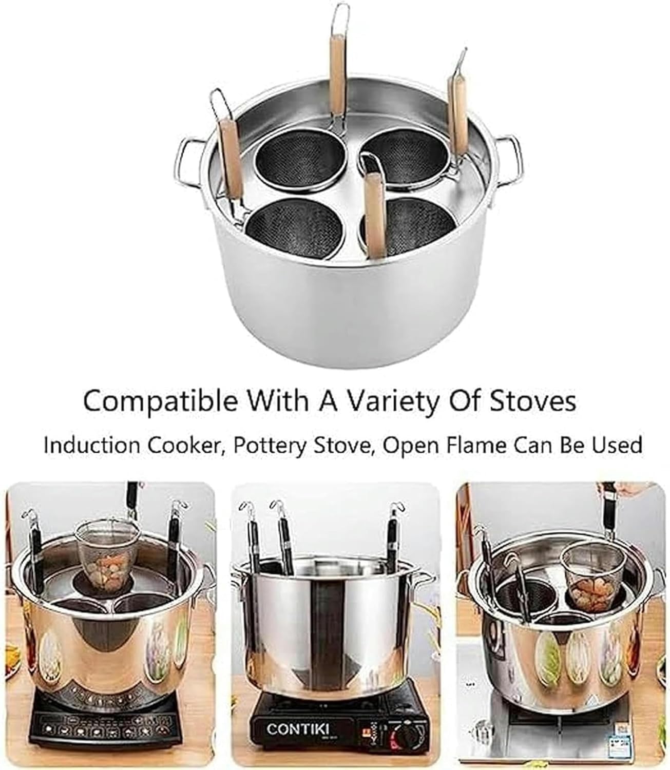 UNbit 5-Hole Stockpot with Divider Colander and Strainer