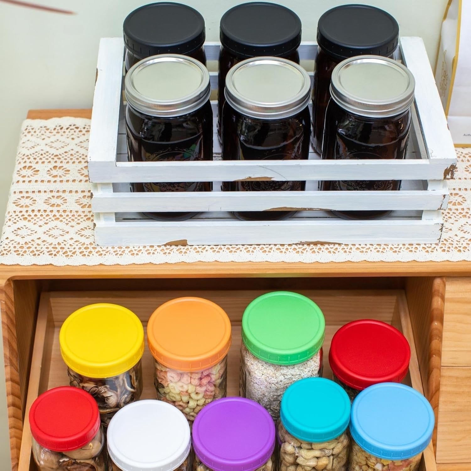 Amber Mason Jars Set