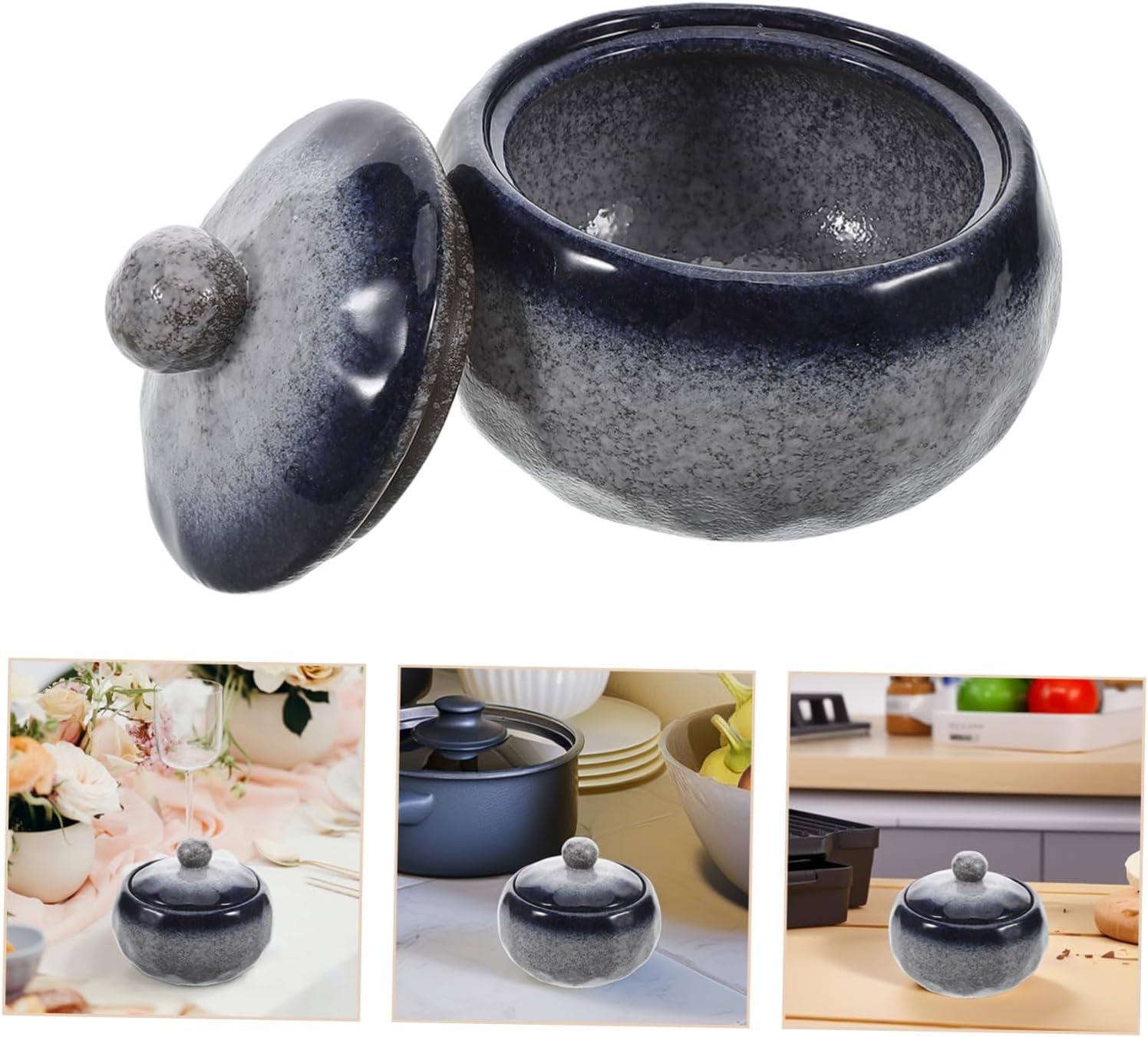 Cabilock Japanese Ceramic Stew Pot with Lid Pattern