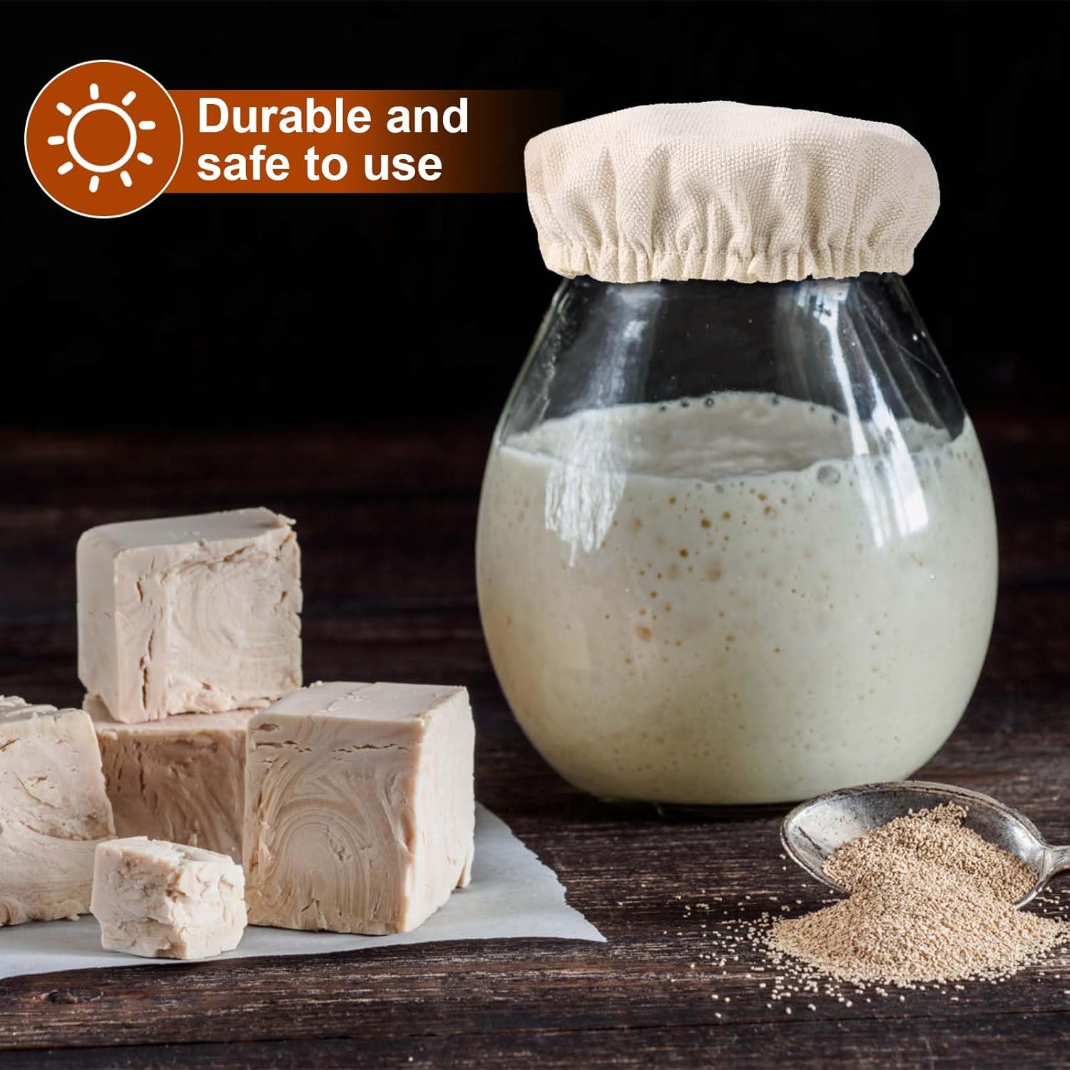 Protect your sourdough fermentation with premium cotton cloth jar covers
