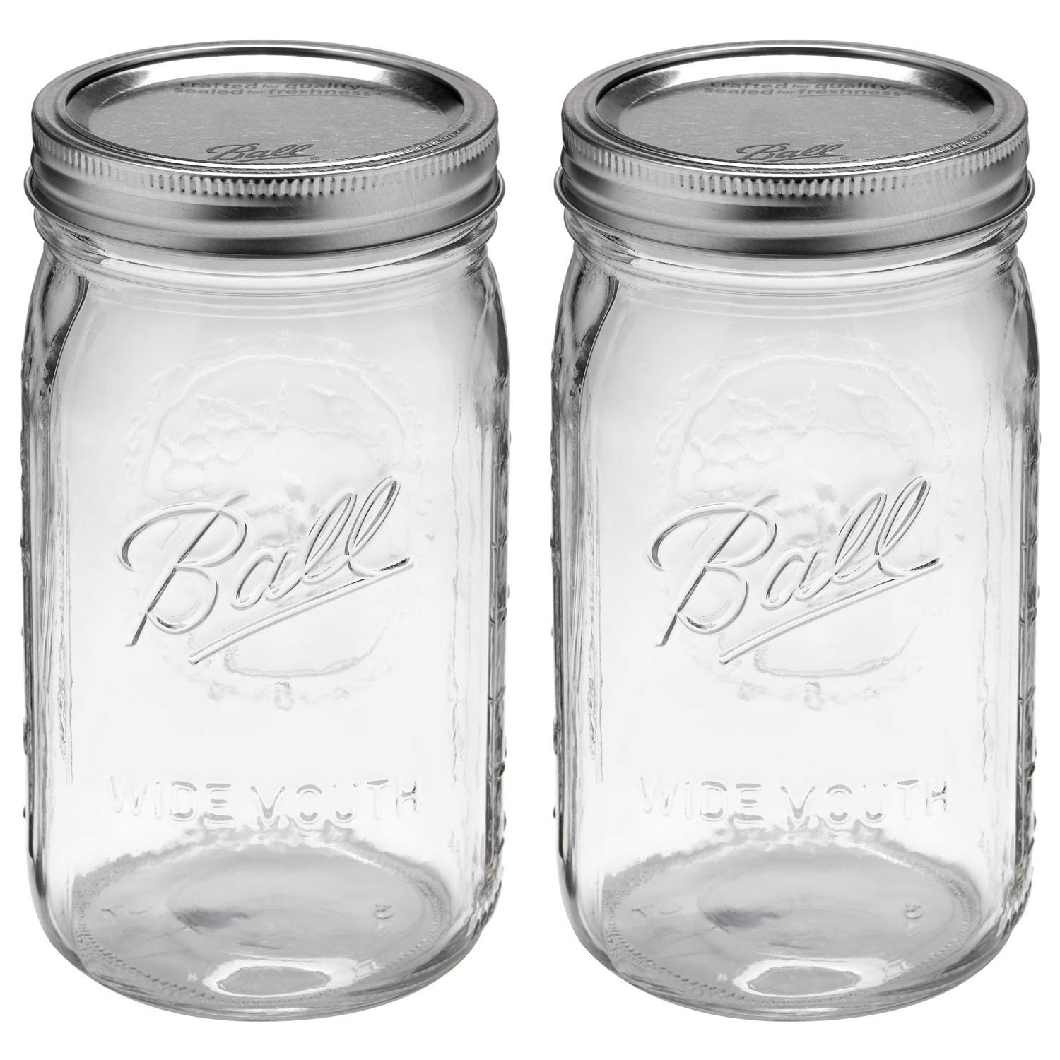 Ball 32-Ounce Quart Mason Jars with Lids and Bands 2 Pack