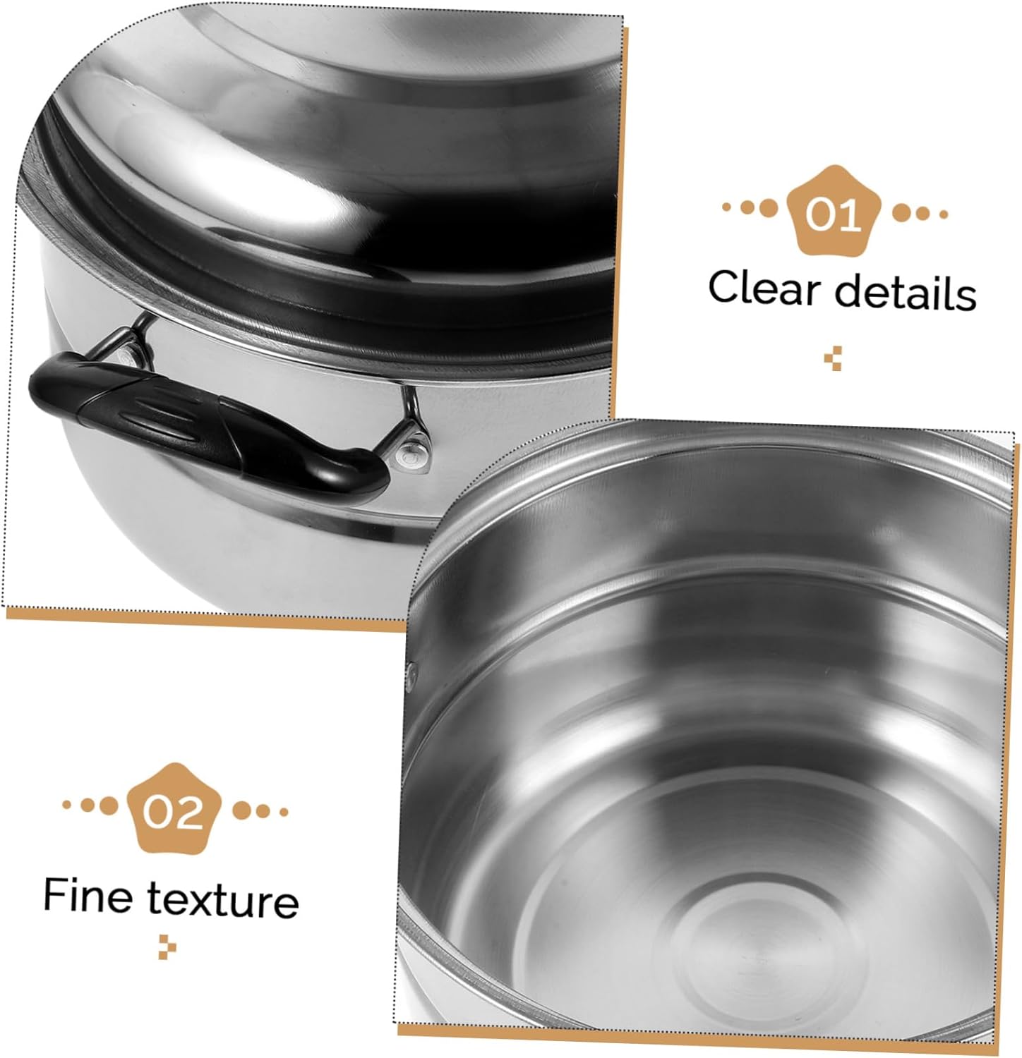 UTHCLO Stainless Steel Stockpot with Steaming Basket