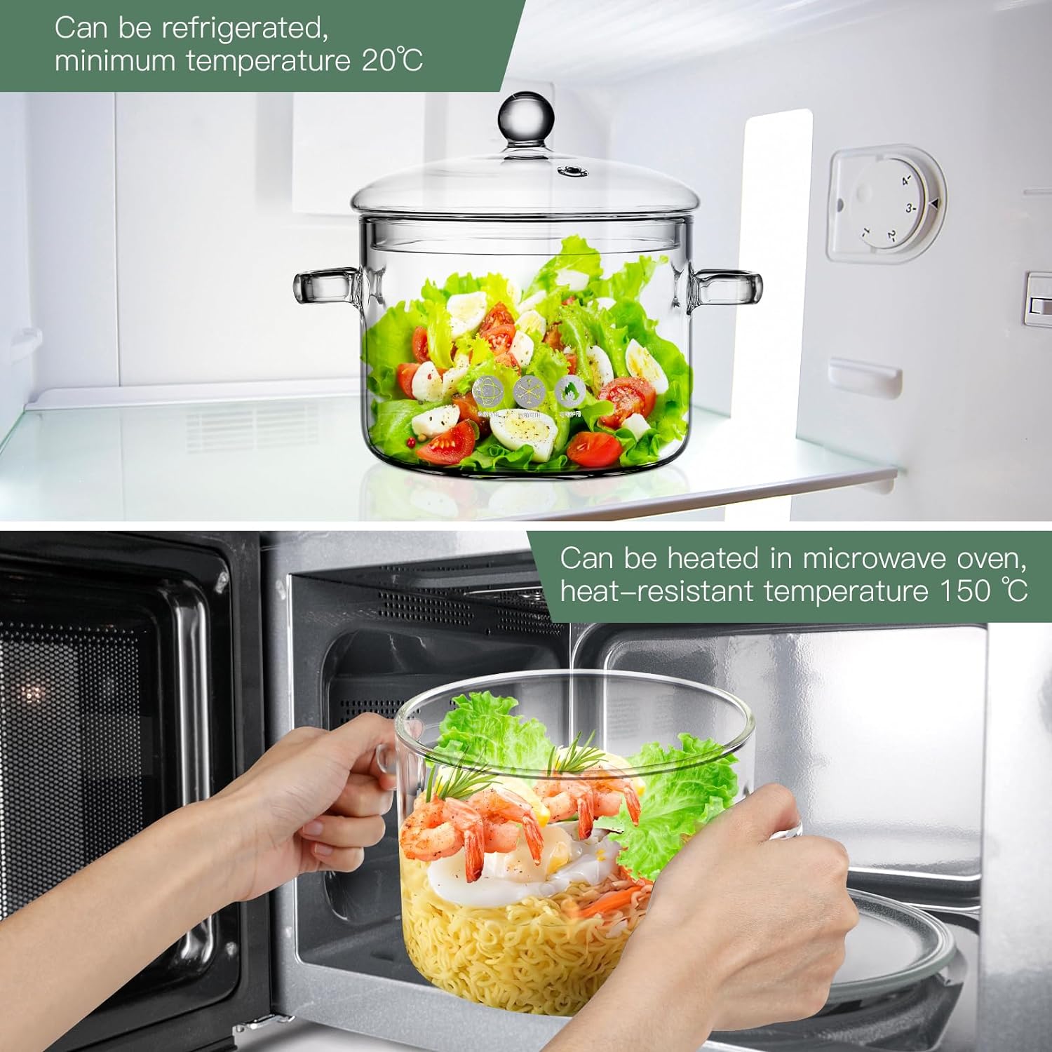 High-Borosilicate Glass Cooking Pot for Stove Kitchen Use