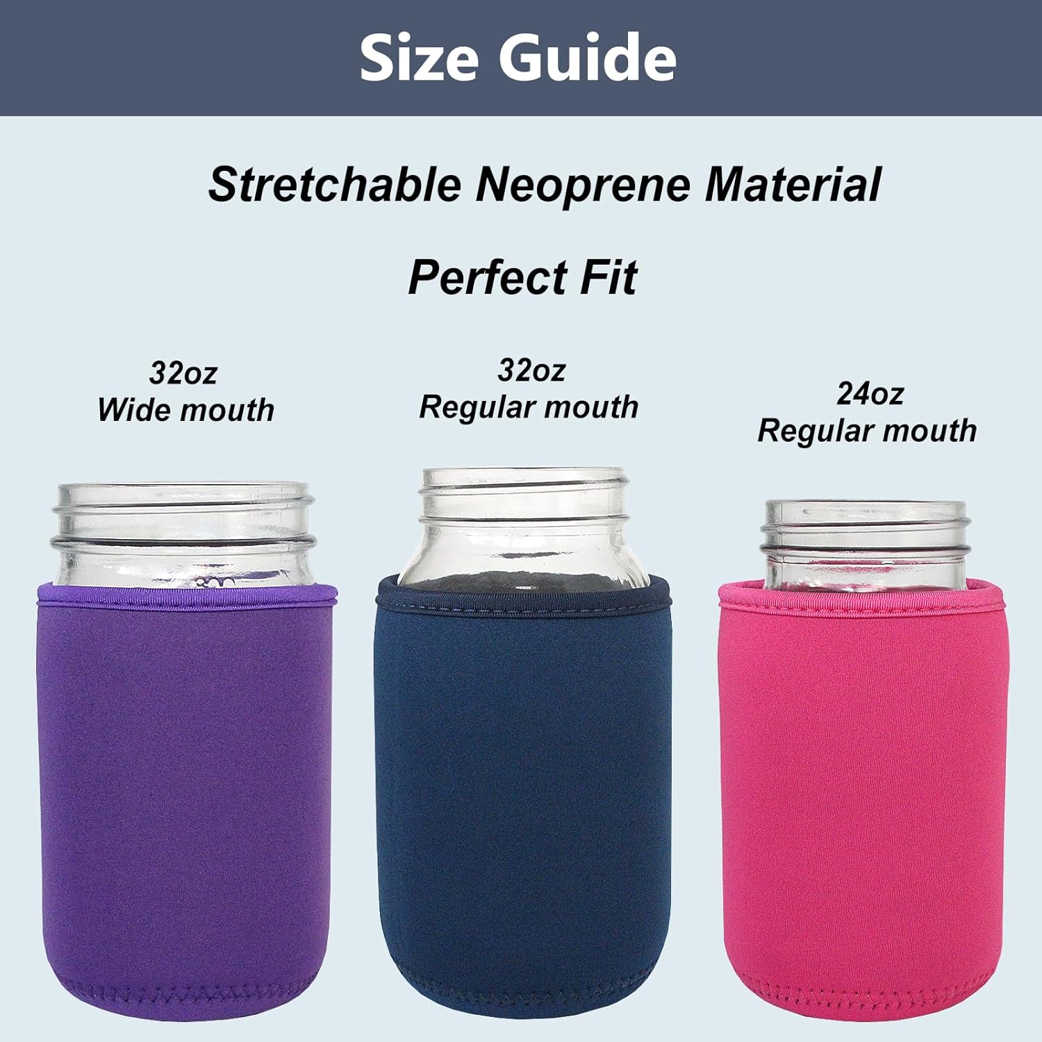 32 oz Mason Jar Sleeves Insulated Neoprene Canning Covers for Home sideline