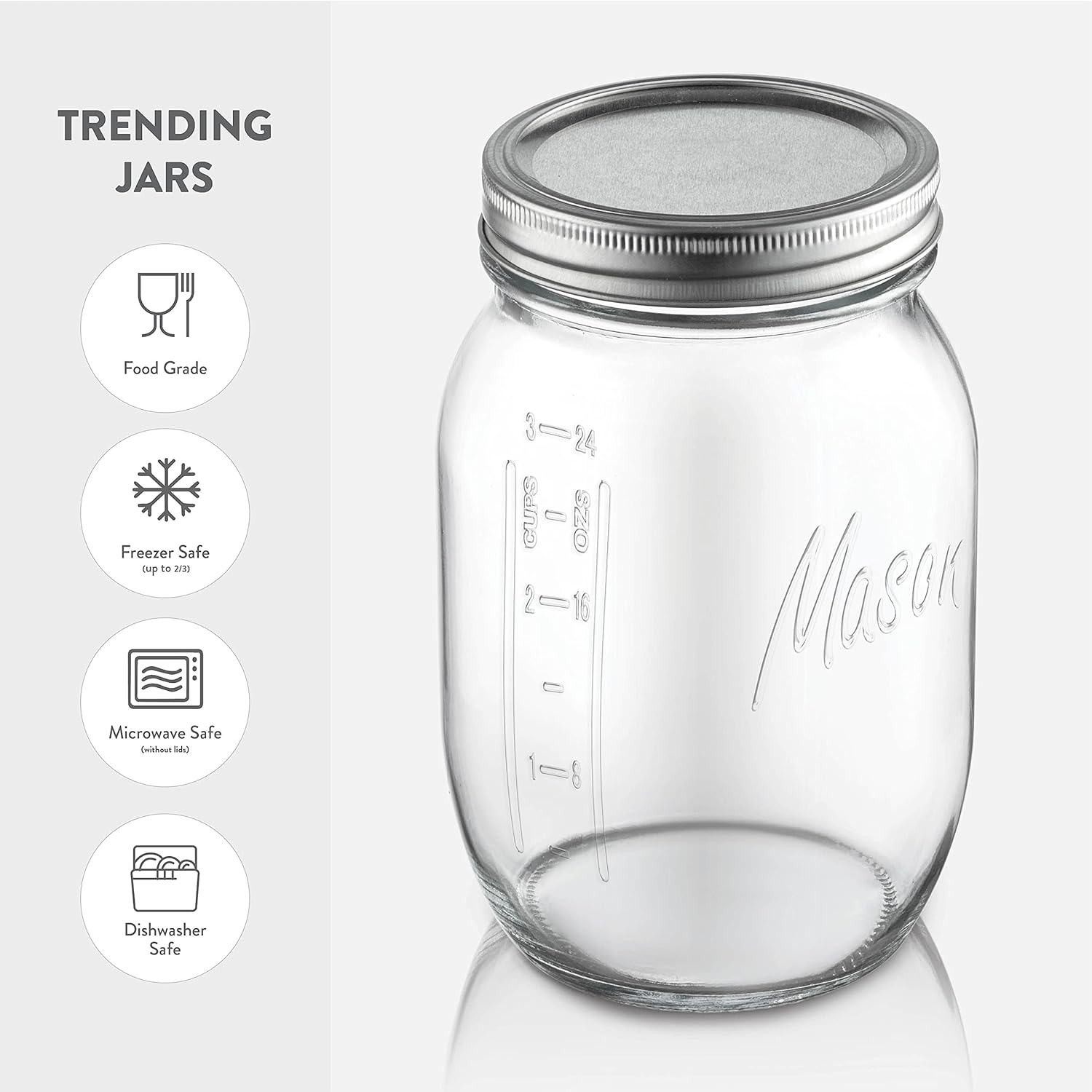 4-Pack Mason Jars with lids - Home Kitchen Canning Preserving _same_day