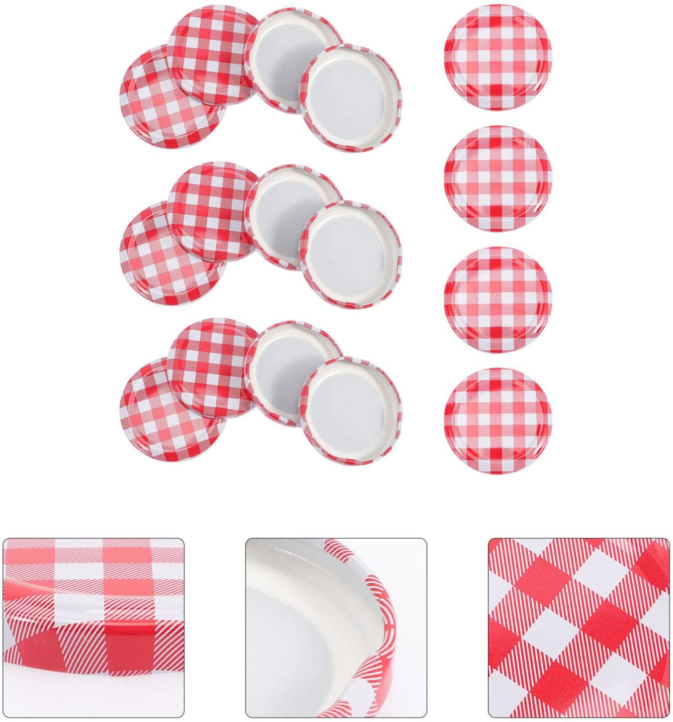 Luxshiny 40pcs Wide Mouth Mason Jar Lids 63mm