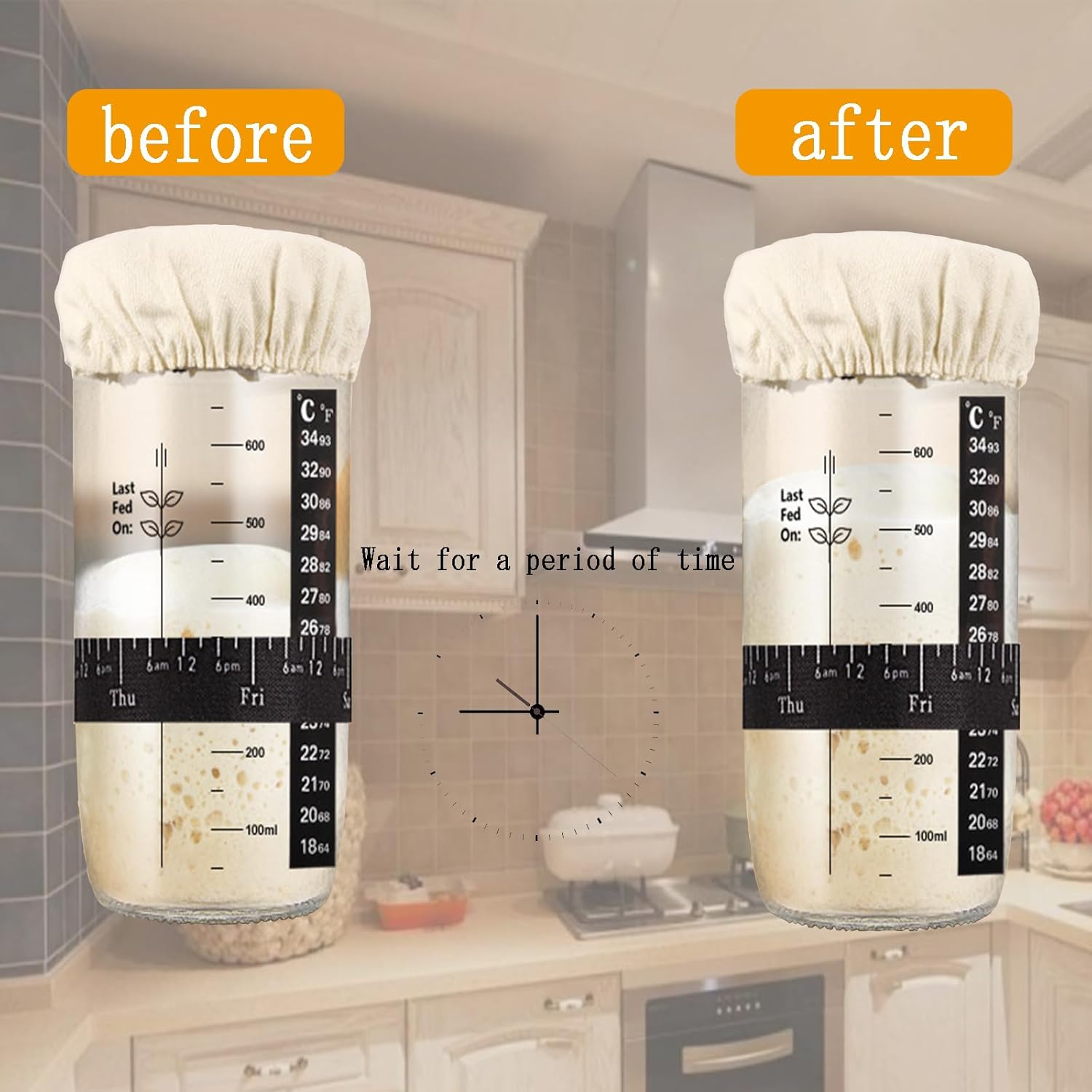 LJHYSD Sourdough Starter Jar Cloth Covers 3 Pack