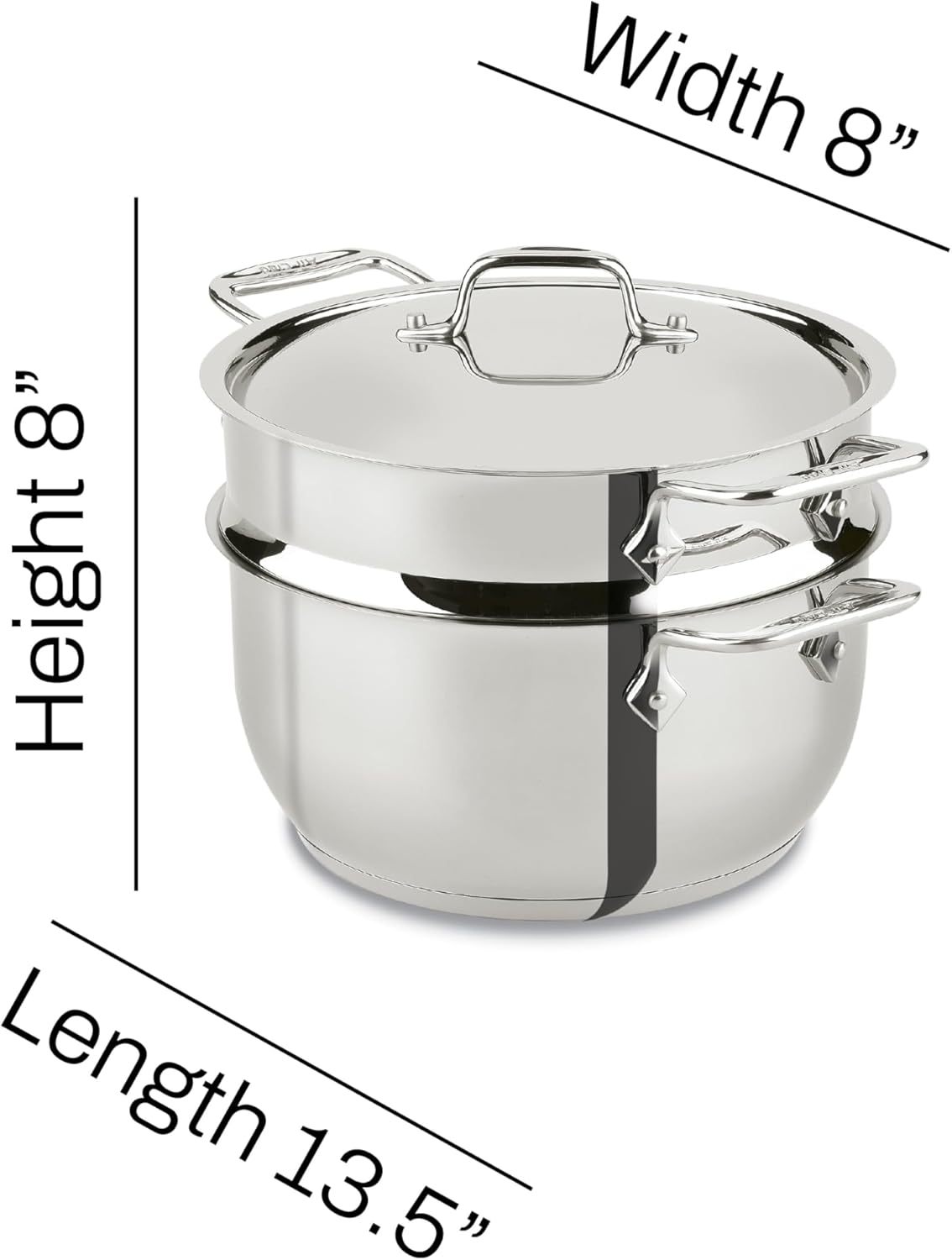 Stainless Steel Cookware 5-QT Badass Stockpot with Strainer and Handle