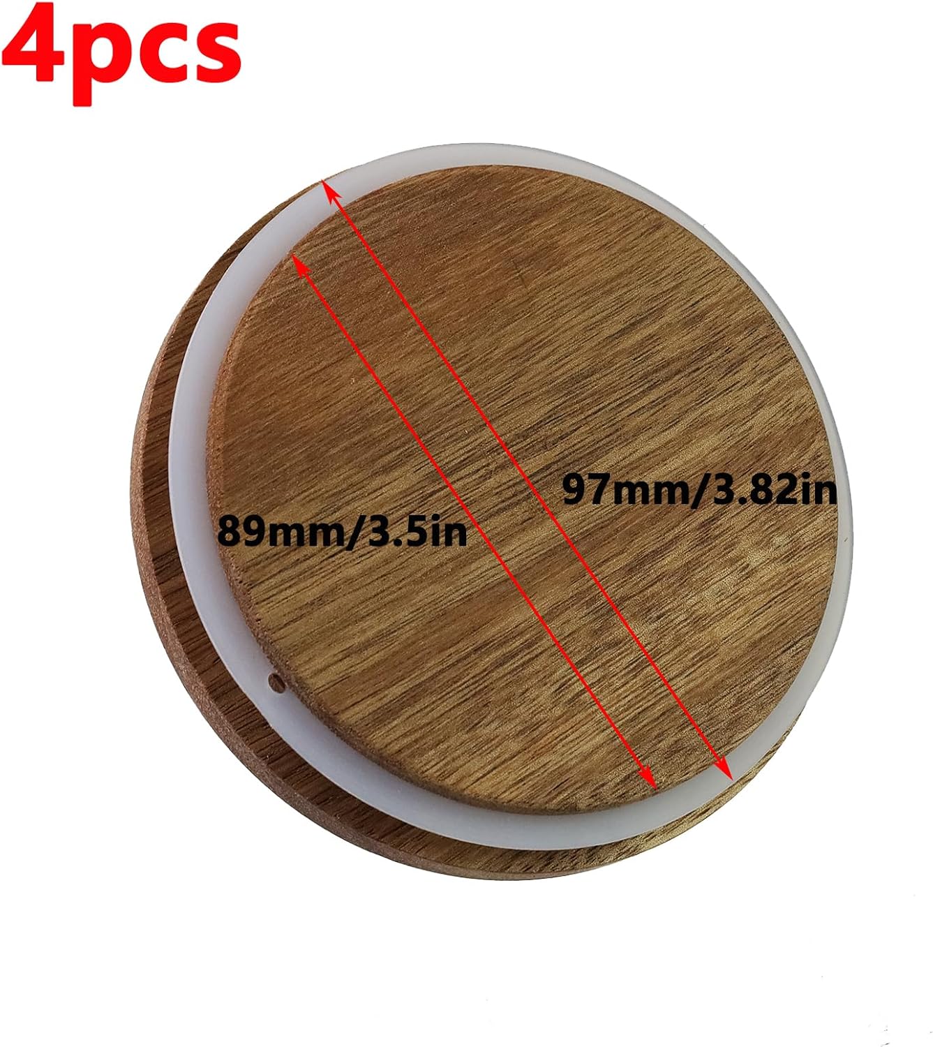 Antrader 4-Piece Wooden Storage Lids
