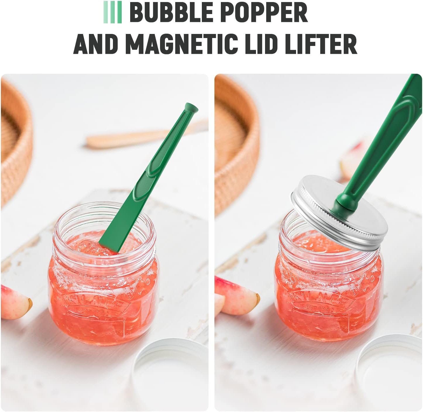 P Magnetic Jar Lid Lifter Canning Bubble Popper Remover Measurer 3 In 1