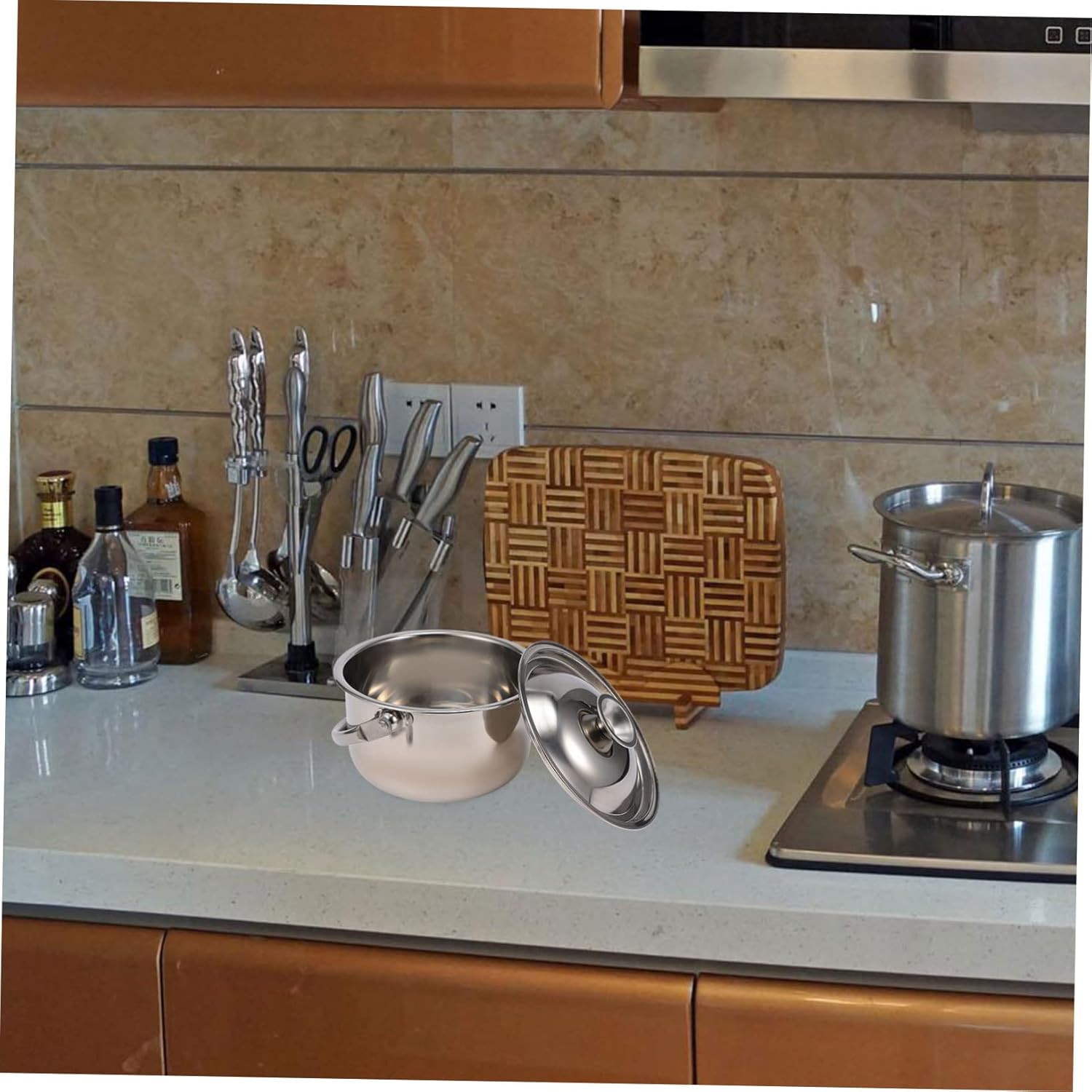 HAKIDZEL Ceramic Stainless Steel Saucepans with Lids