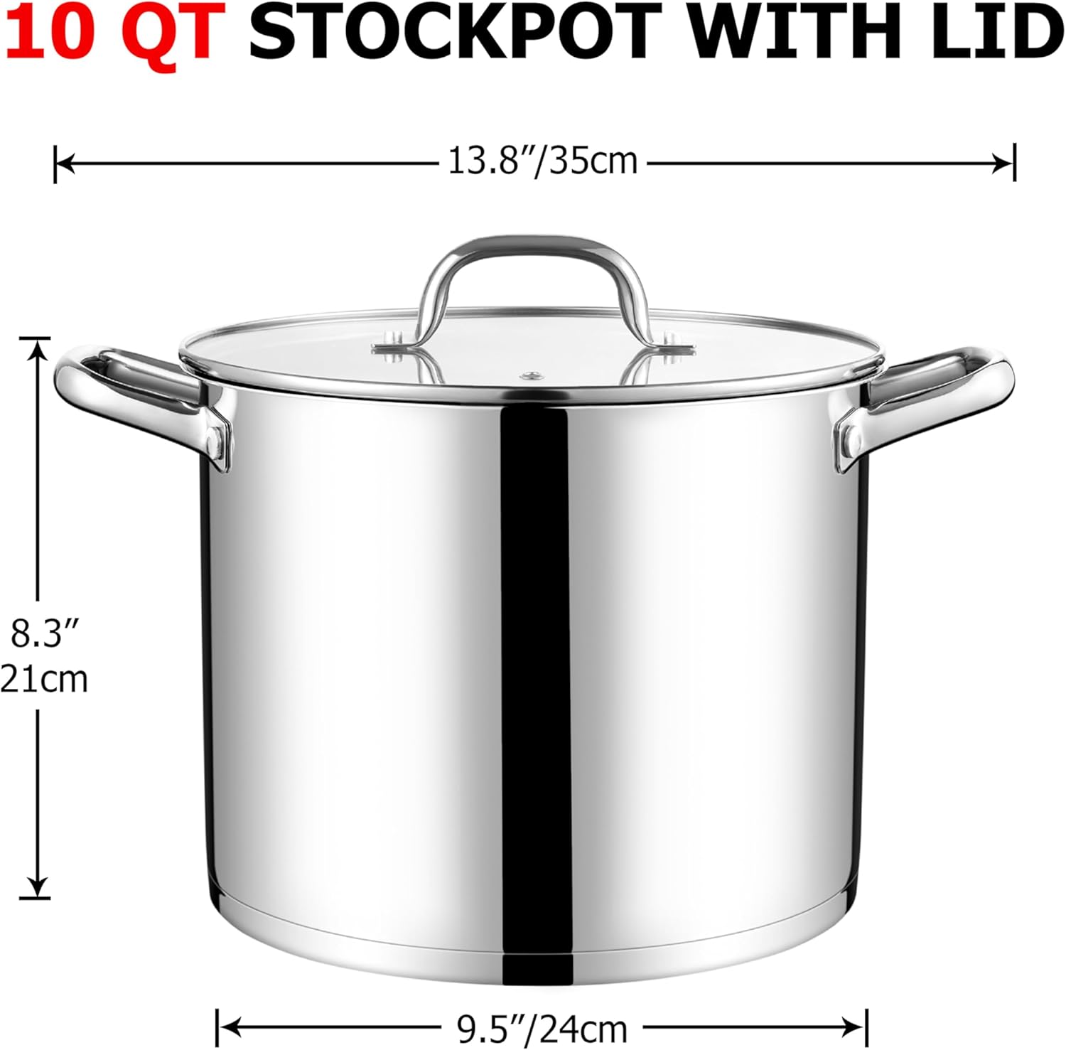 Precise 10 qt Tri-Ply stainless steel stock pot