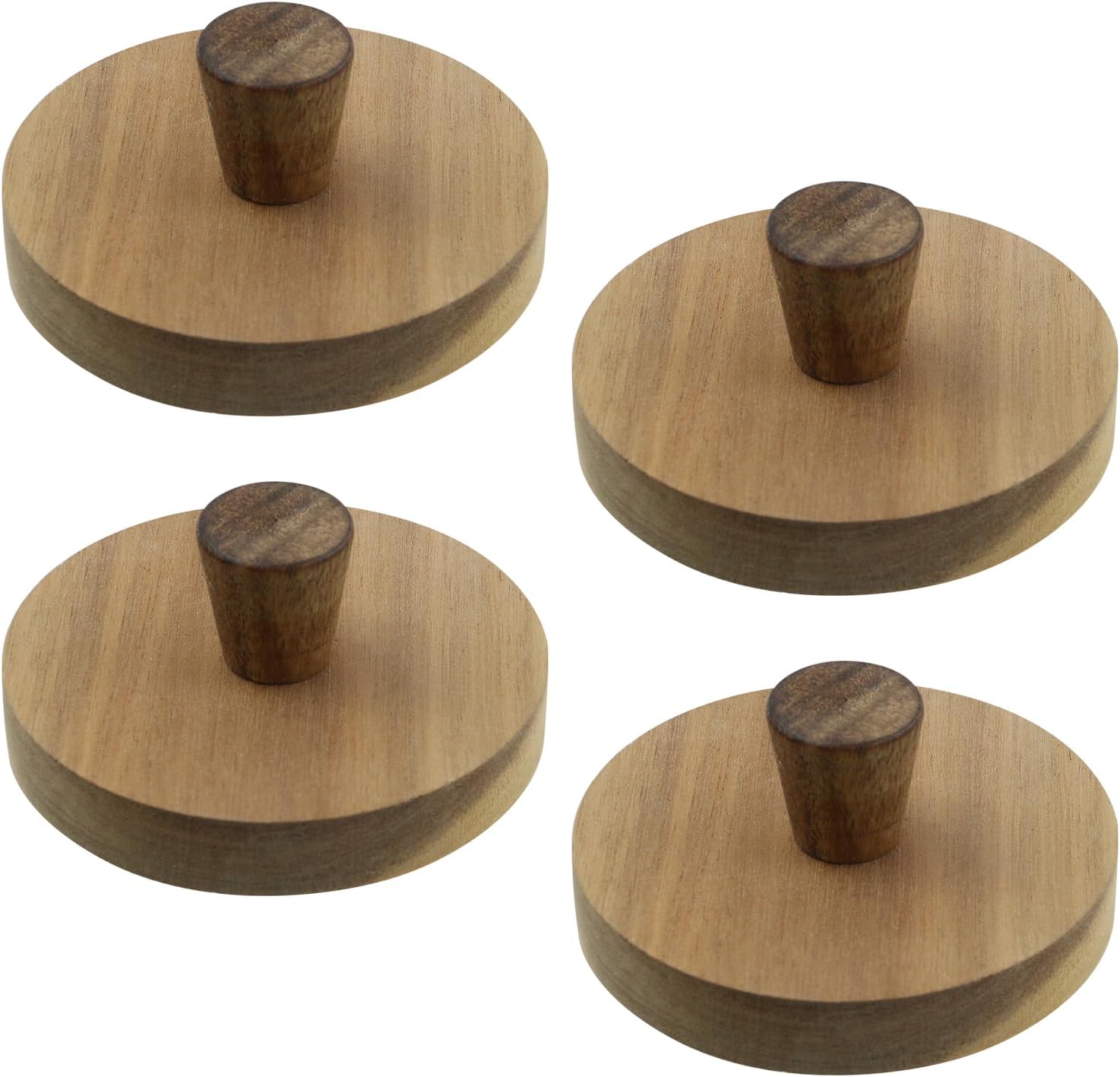 Safe Eco-Friendly Acacia Wooden Lids for Mason Jars 4-Pack