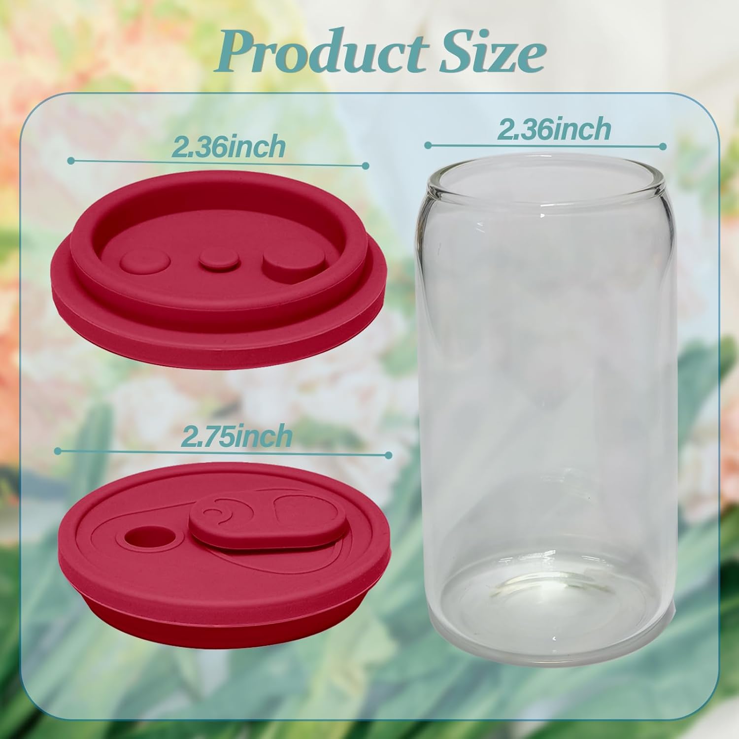 Teresry straw-compatible silicone lids for glass cups