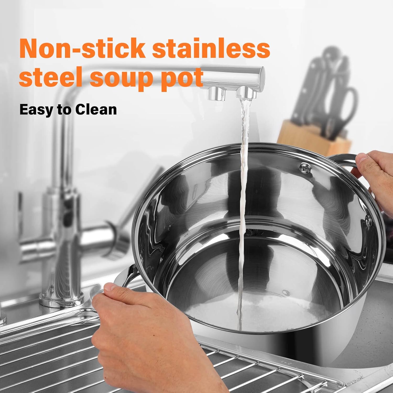 LEUGWAKN 10 Quart Stainless Steel Stock Pot with Lid