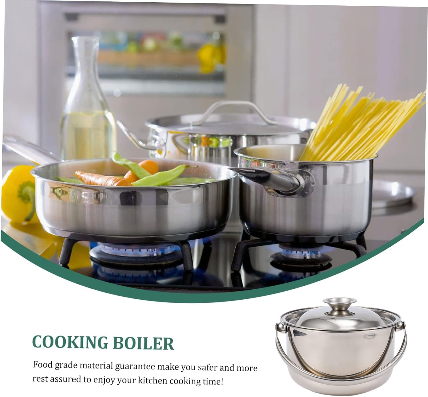 Stainless Steel Noodle Cooking Pot with Handle