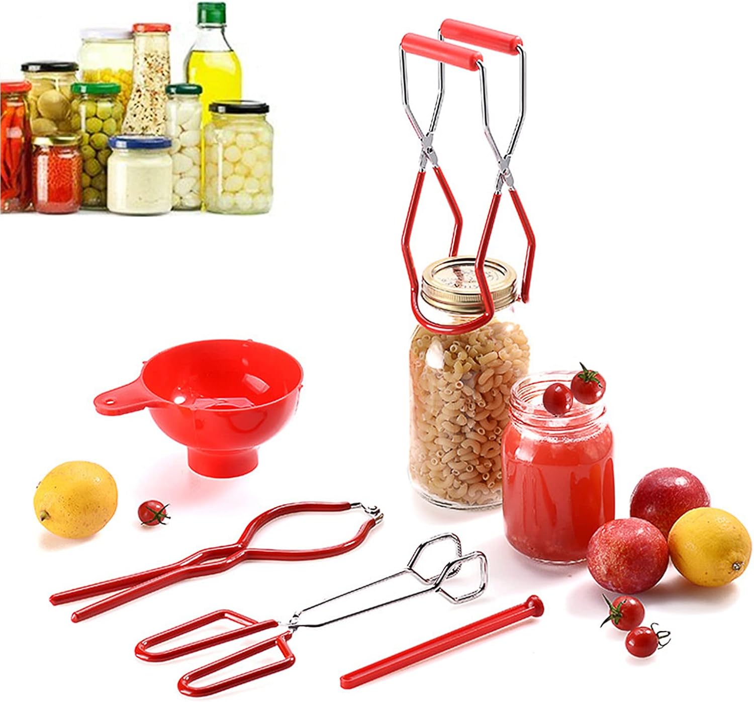 Disappears Canning Kit - 5PCS Stainless Steel Heat-Resistant Canning Essentials Set Red