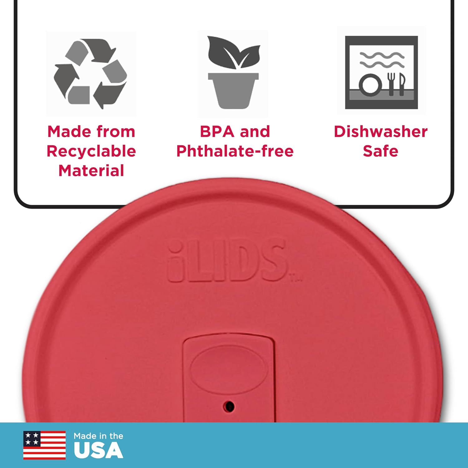 iLIDS Mason Jar Drink Lid Wide Mouth Coral 2-Pack