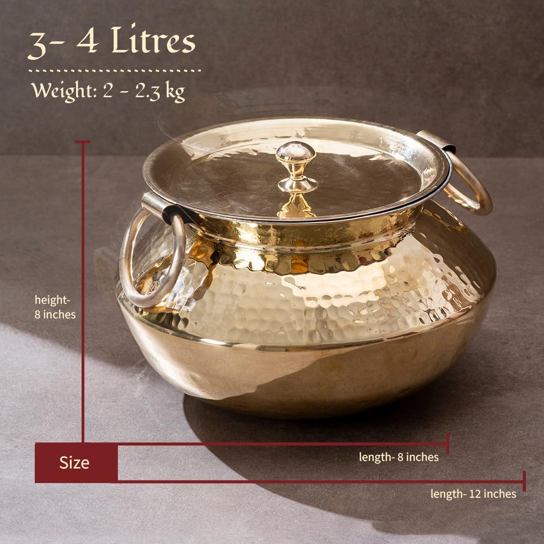 P-TAL Brass Patili 3L with Lid and Handles