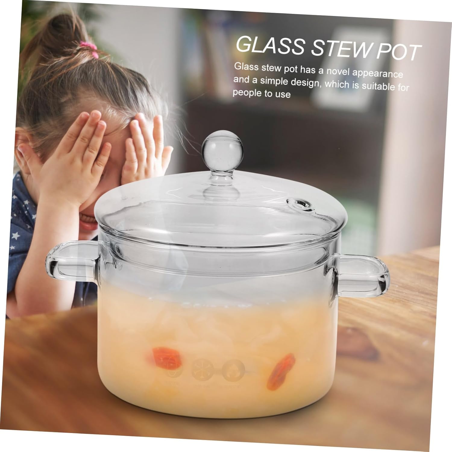 High-Borosilicate Glass Stew Pot with Lid 1500ml