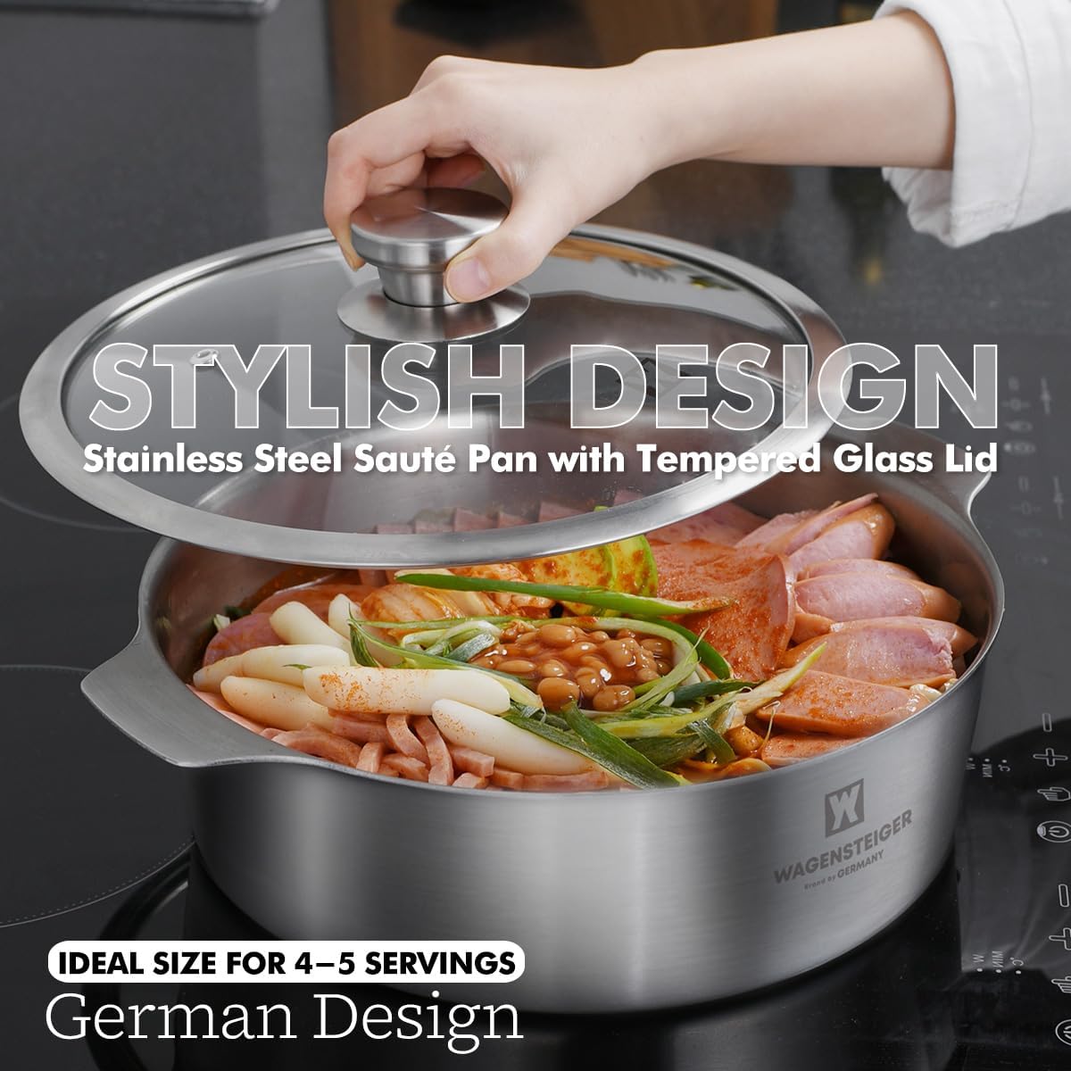 Stainless Steel 4-5 Person Casserole Durable Moist