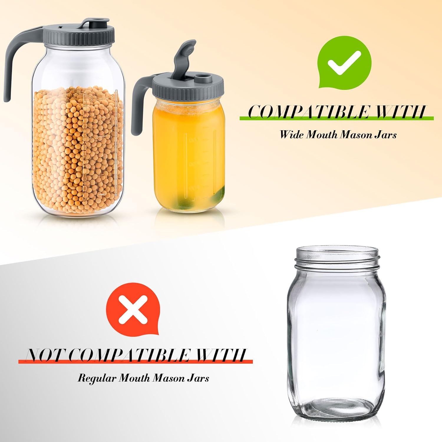 Dandat Mason Jar Lids with Handle