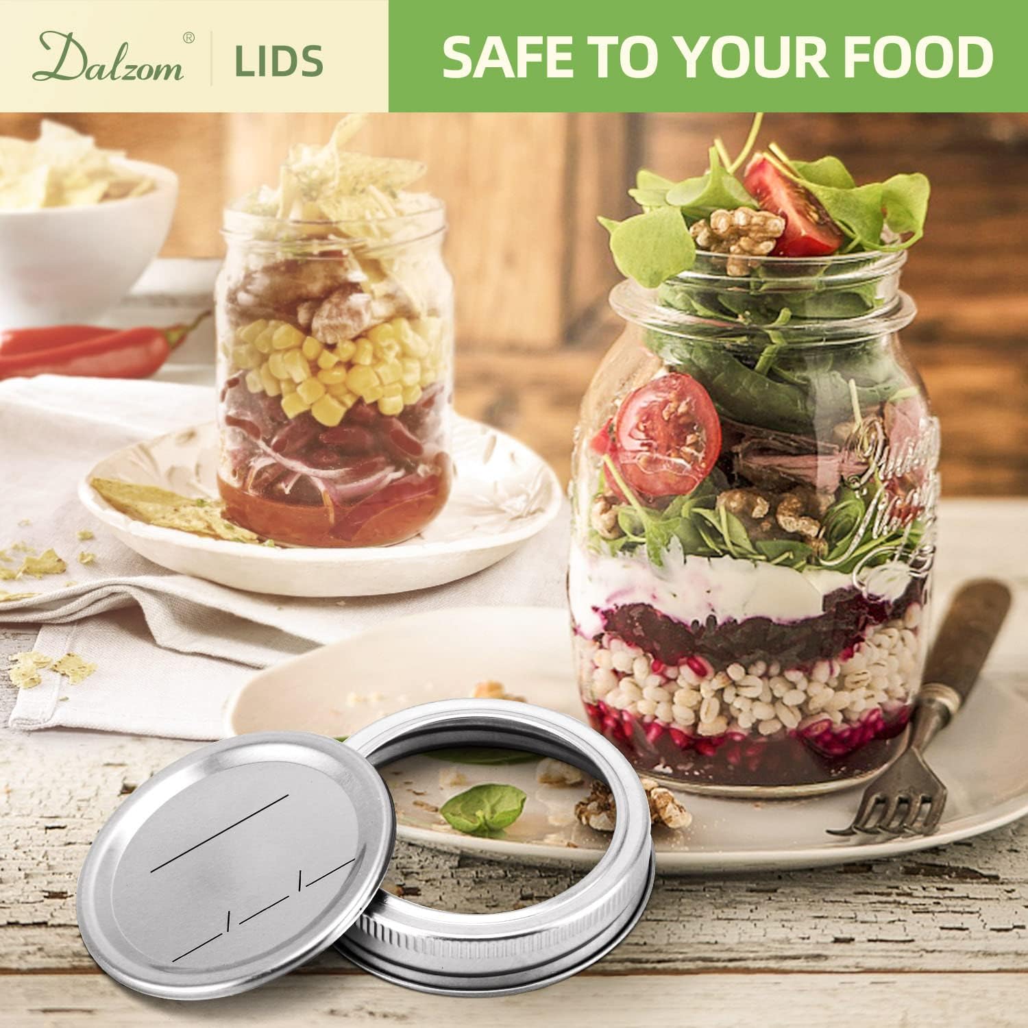 48Pcs Canning Lids with Rings Regular Mouth Jar Seals