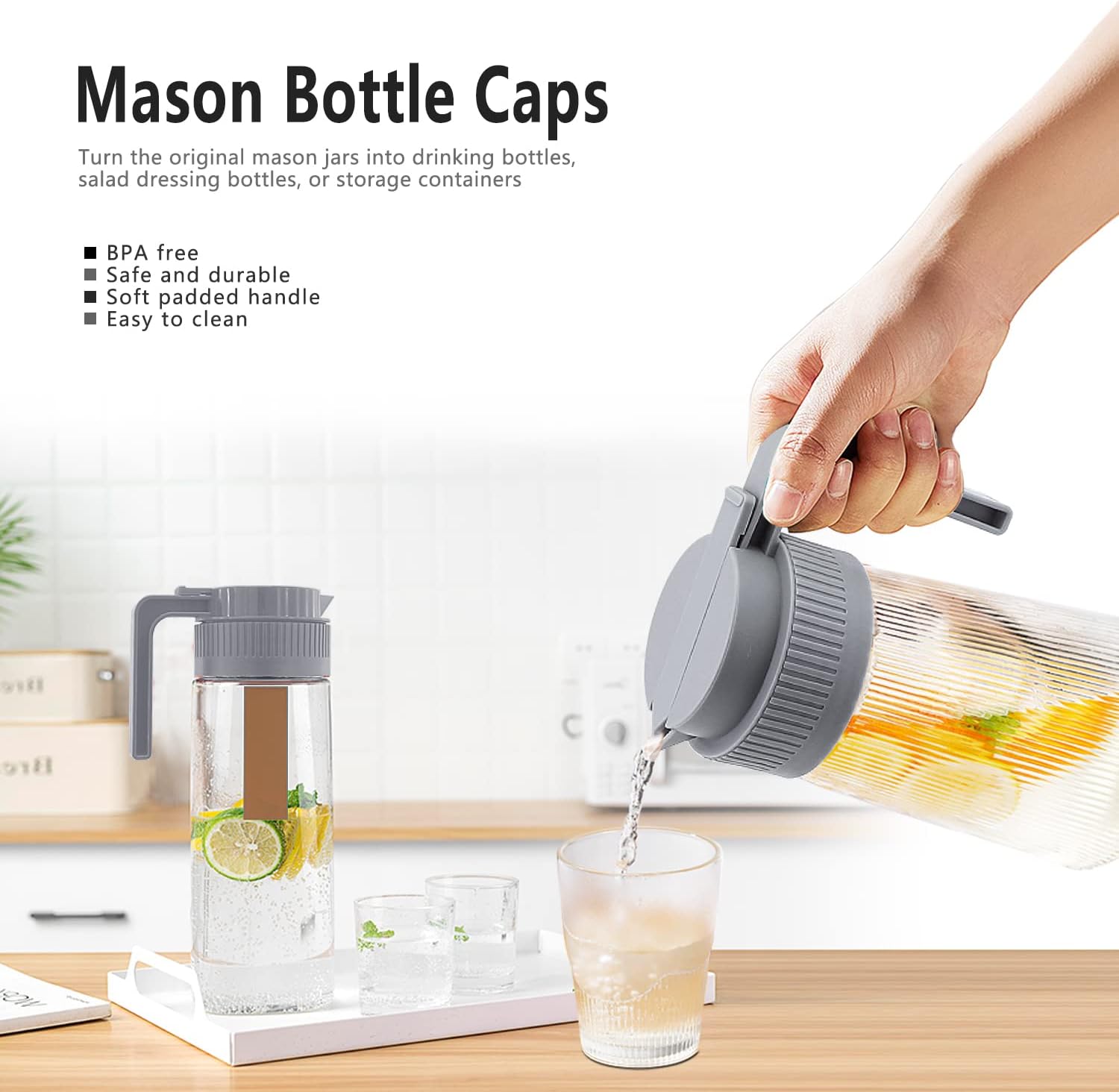 Premium Reusable Mason Jar Lids with Pour Spout by Drsn