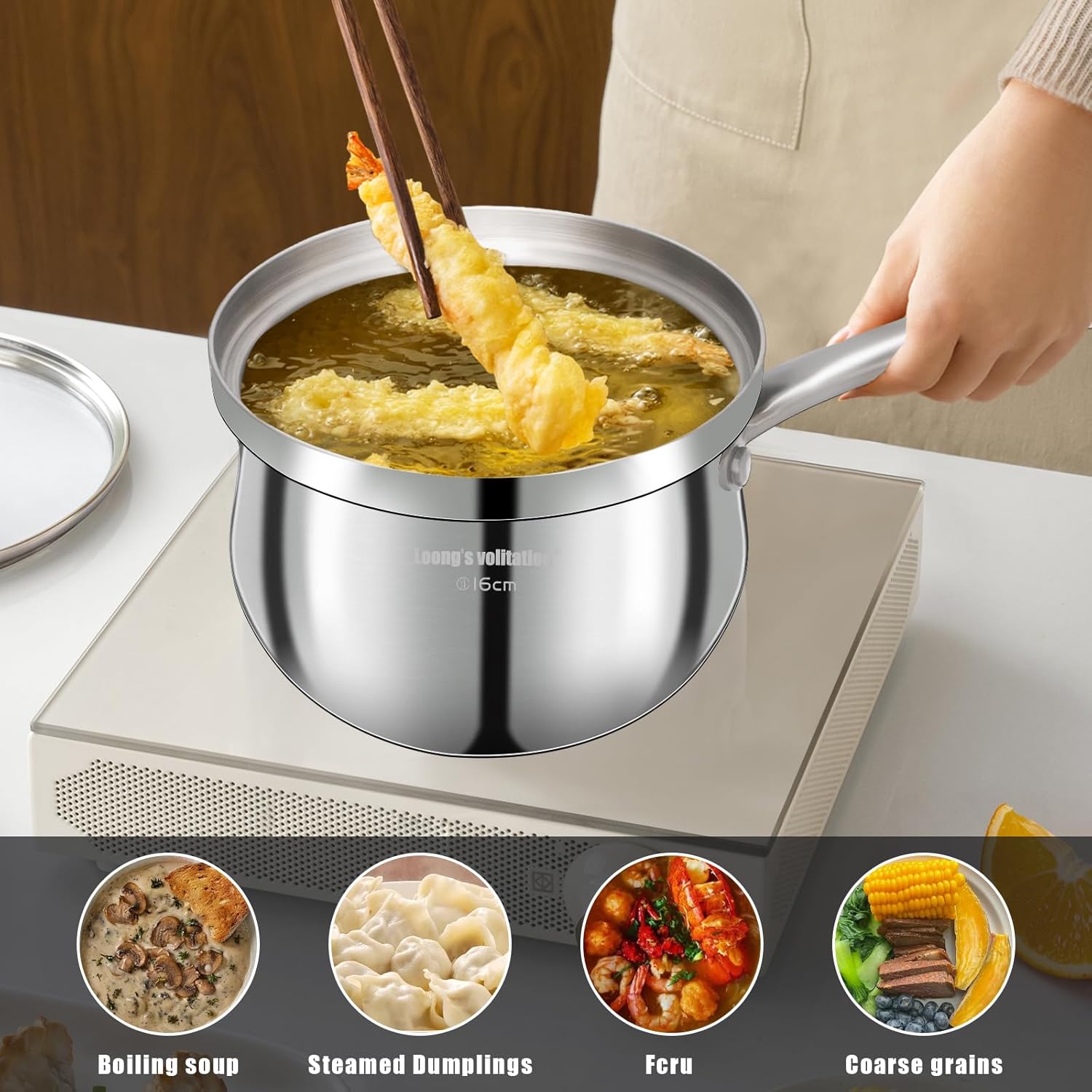 23 qt Tri-Ply Stainless Steel Saucepan with Steamer