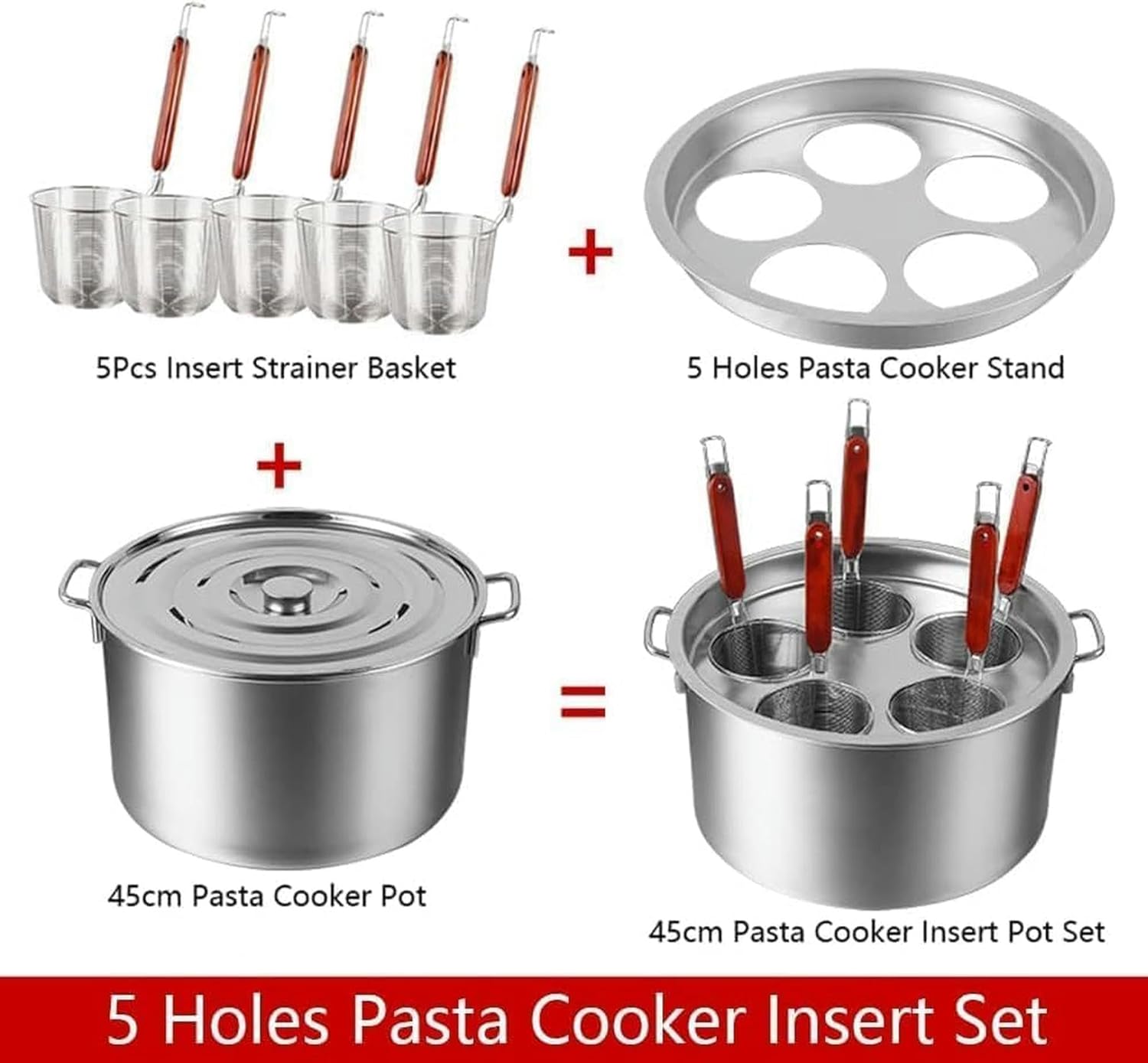Stainless Steel Pasta Cooker Set for Kitchen Restaurants