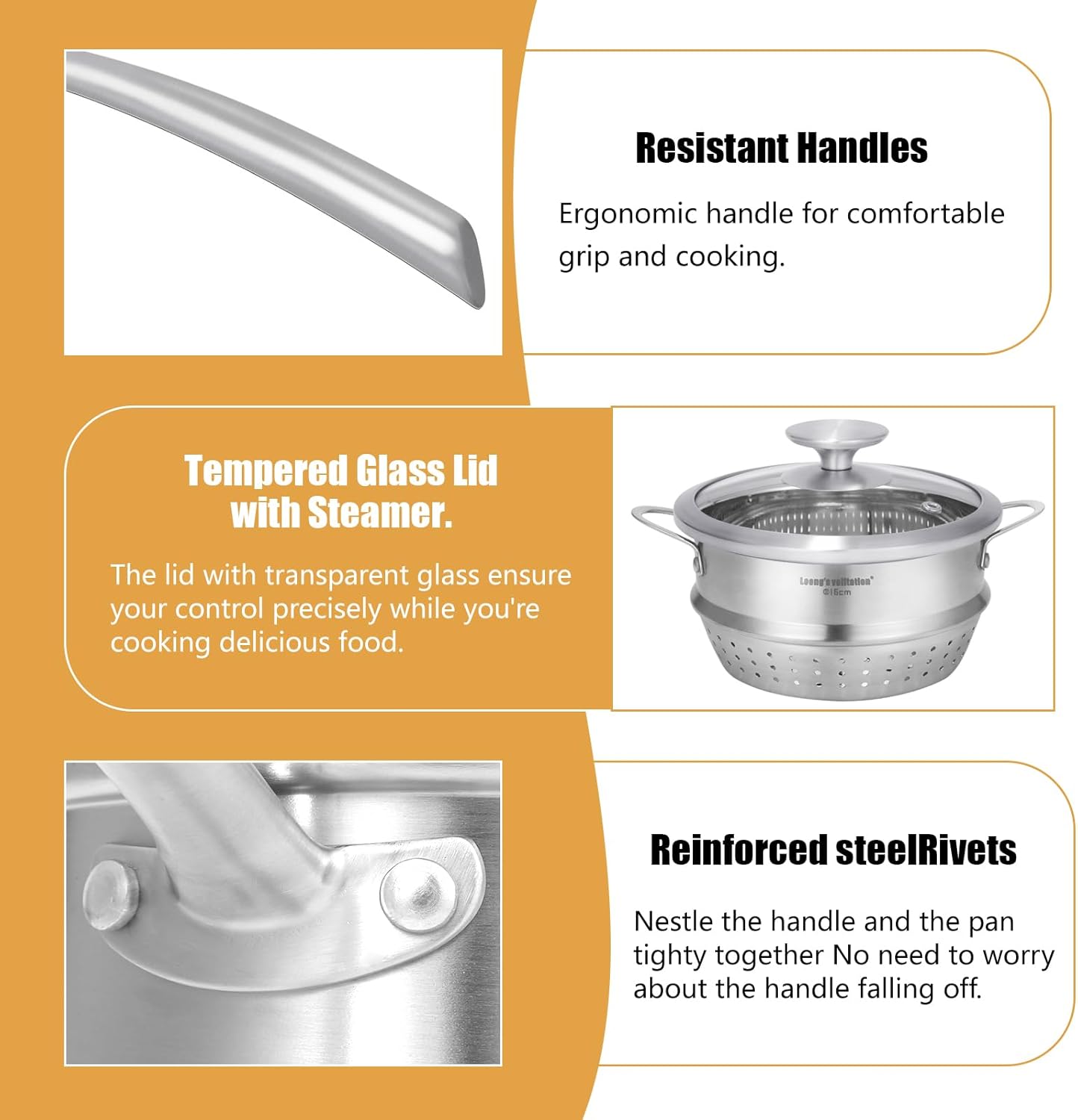 23 qt Tri-Ply Stainless Steel Saucepan with Steamer