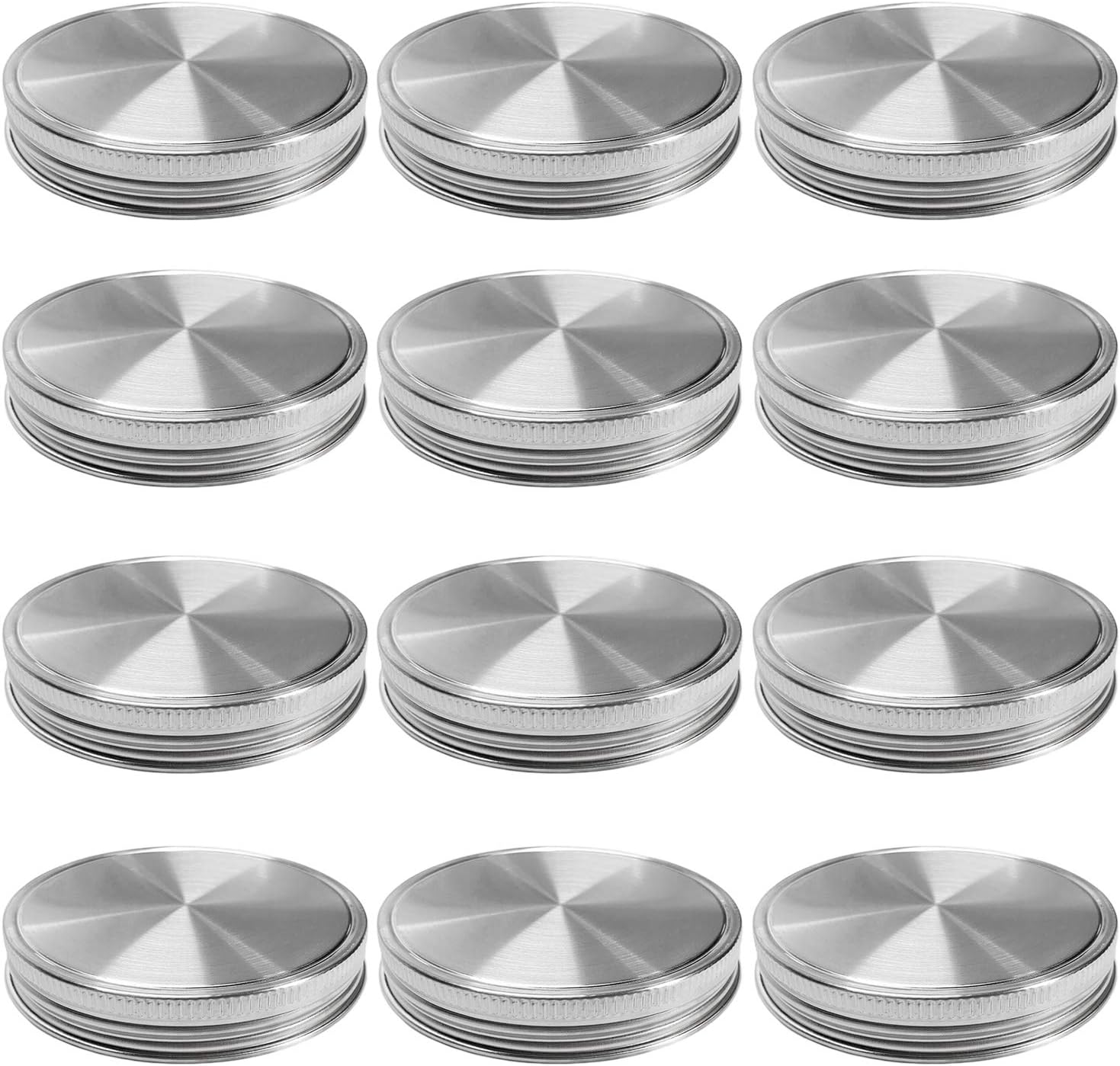 Secure Essential stainless steel lids for Mason jars Pack of 12