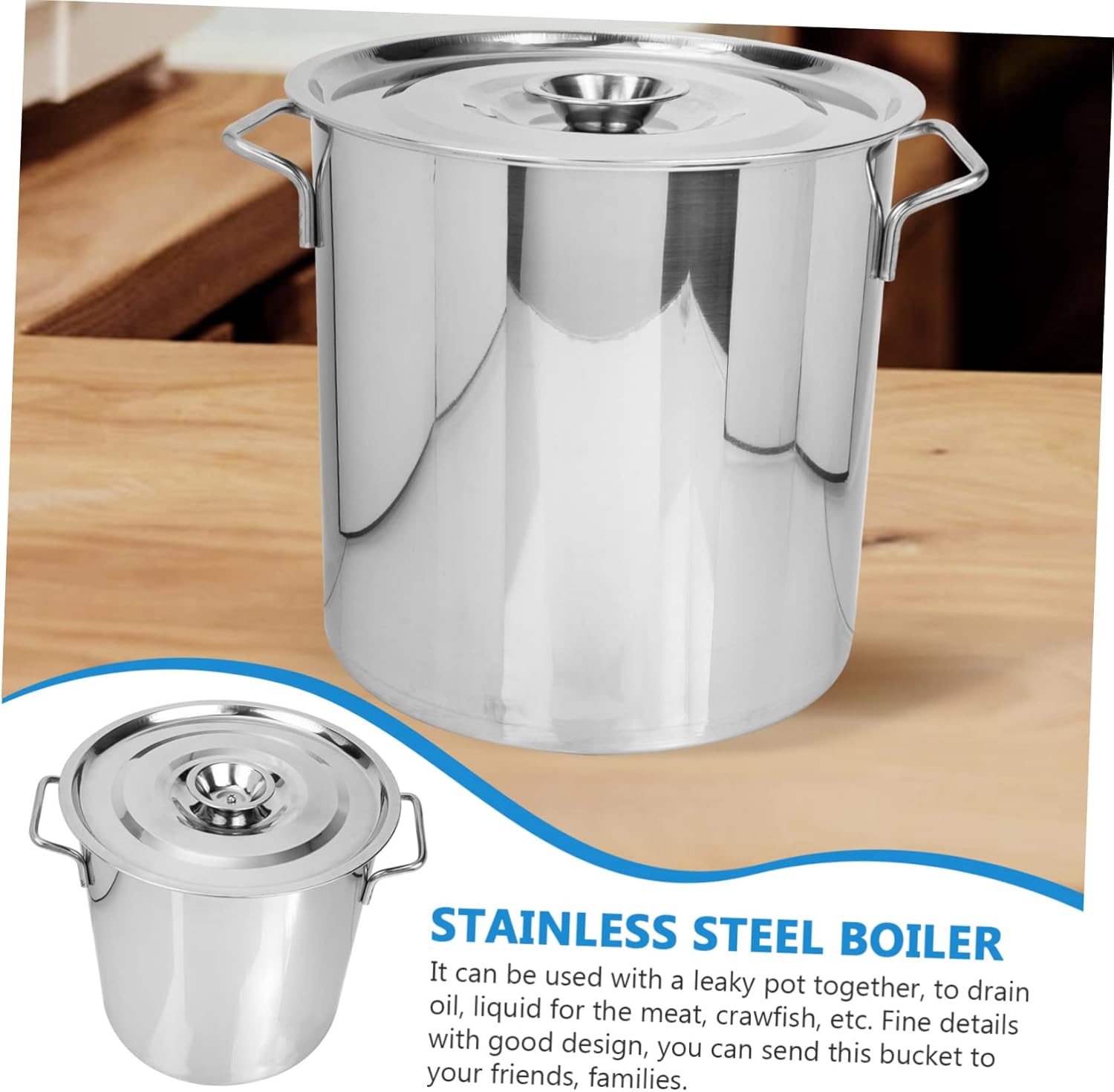 2-Piece Crayfish Boiler Containers for Food Preparation