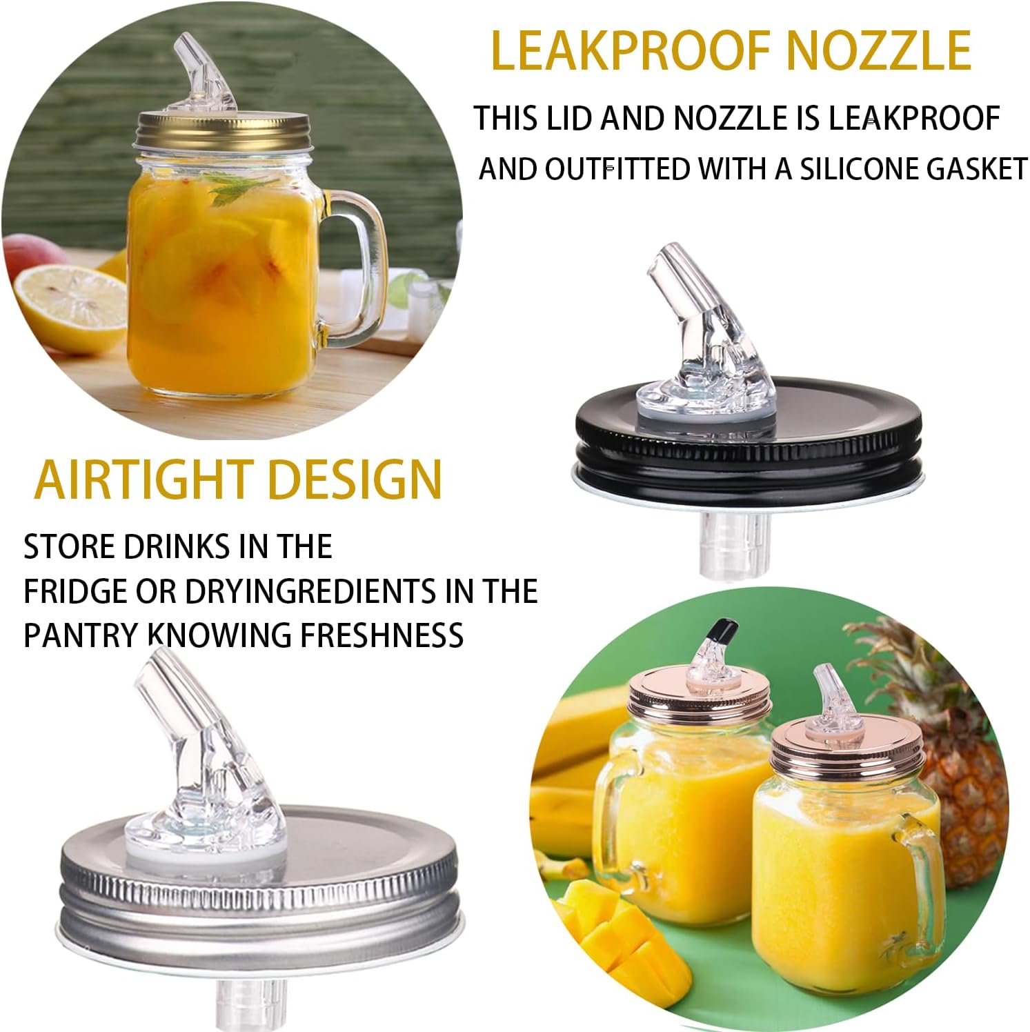 Fast Easy Mason Jar Pour Spout Set