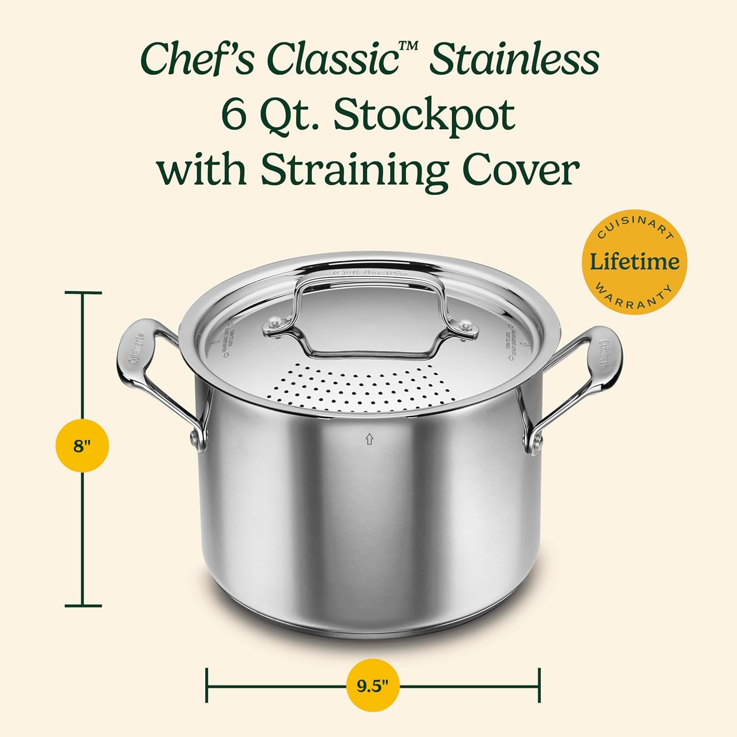 Effortless 6-Quart Pasta with Straining Lid