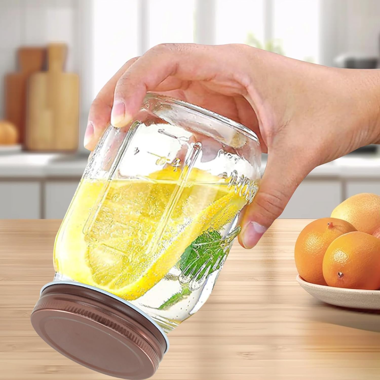 Perfect Leak-Proof Mason Jar Rose Gold Lids