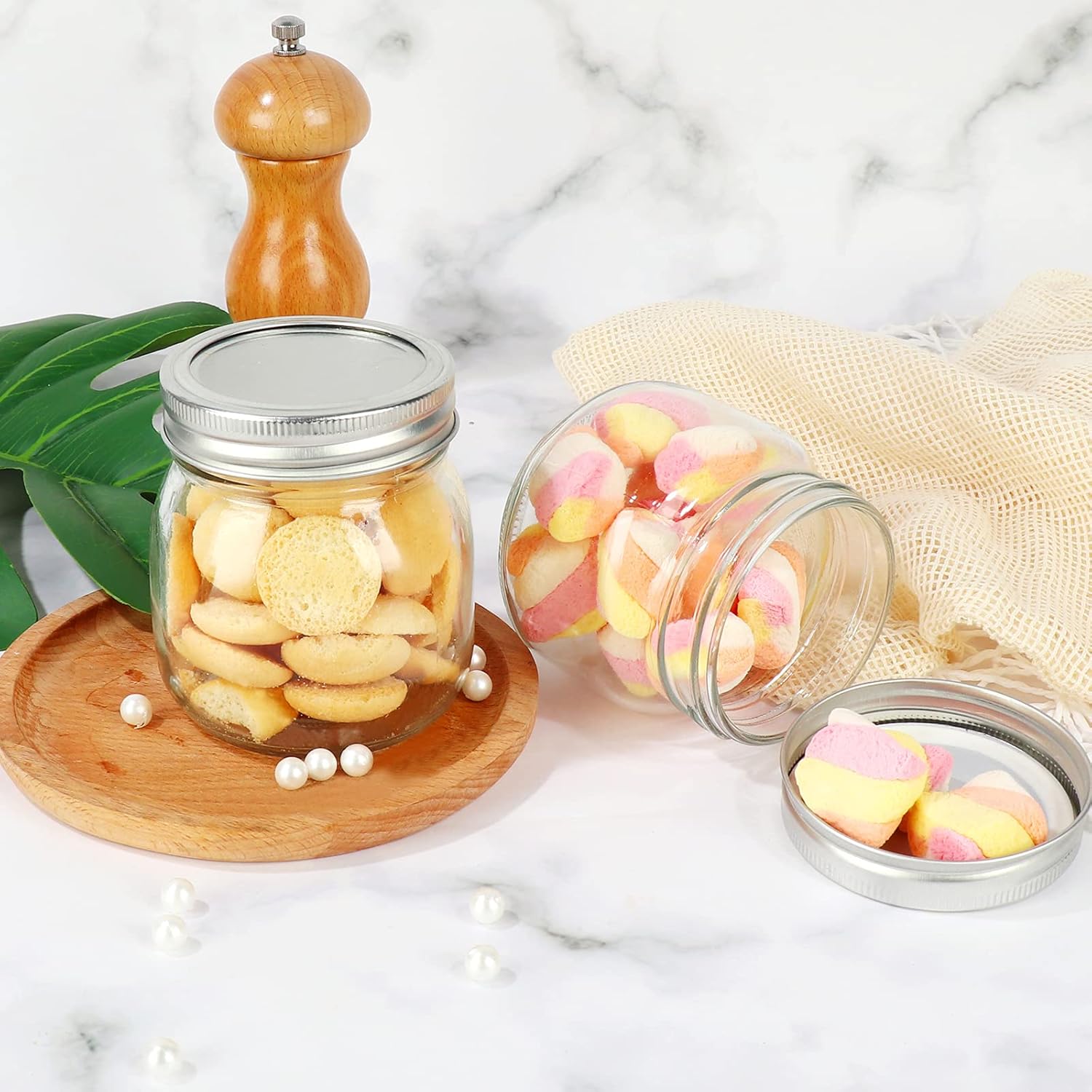 10 oz Mason Jars 24 Pack Clear Glass Storage Containers